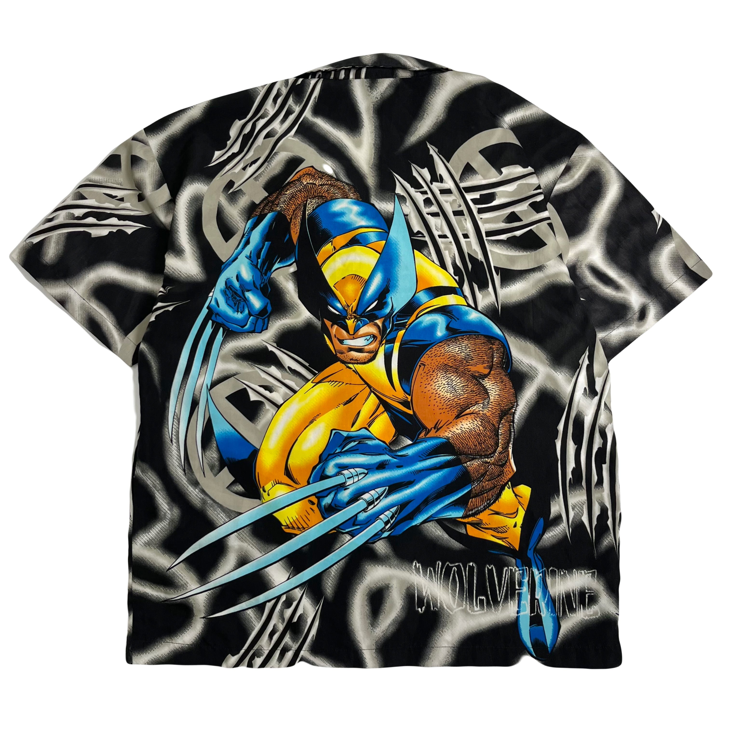 2002 X-Men Wolverine AOP Short Sleeve Button Up M