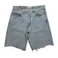 Vintage Soviet Light Wash Chopped Denim Shorts 34