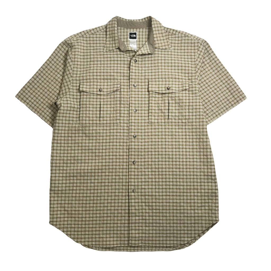 The North Face Plaid Short Sleeve Button Up Shirt M