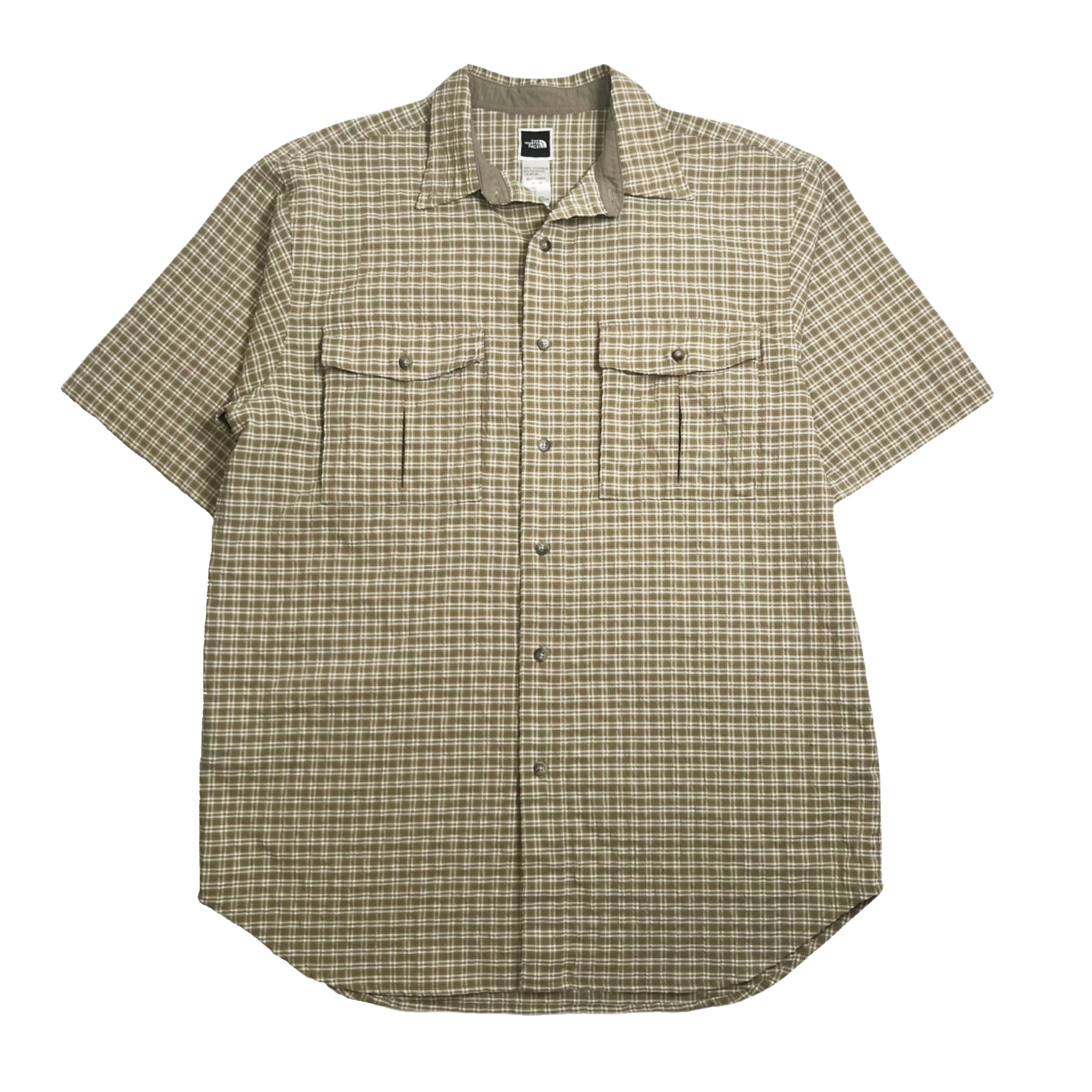 The North Face Plaid Short Sleeve Button Up Shirt M