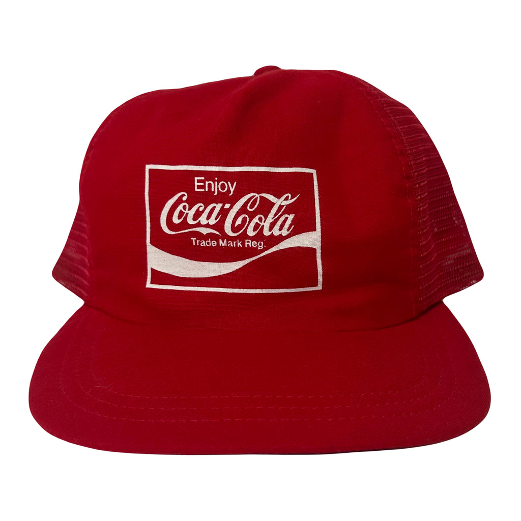 Vintage Coca-Cola Logo Trucker Snapback Hat