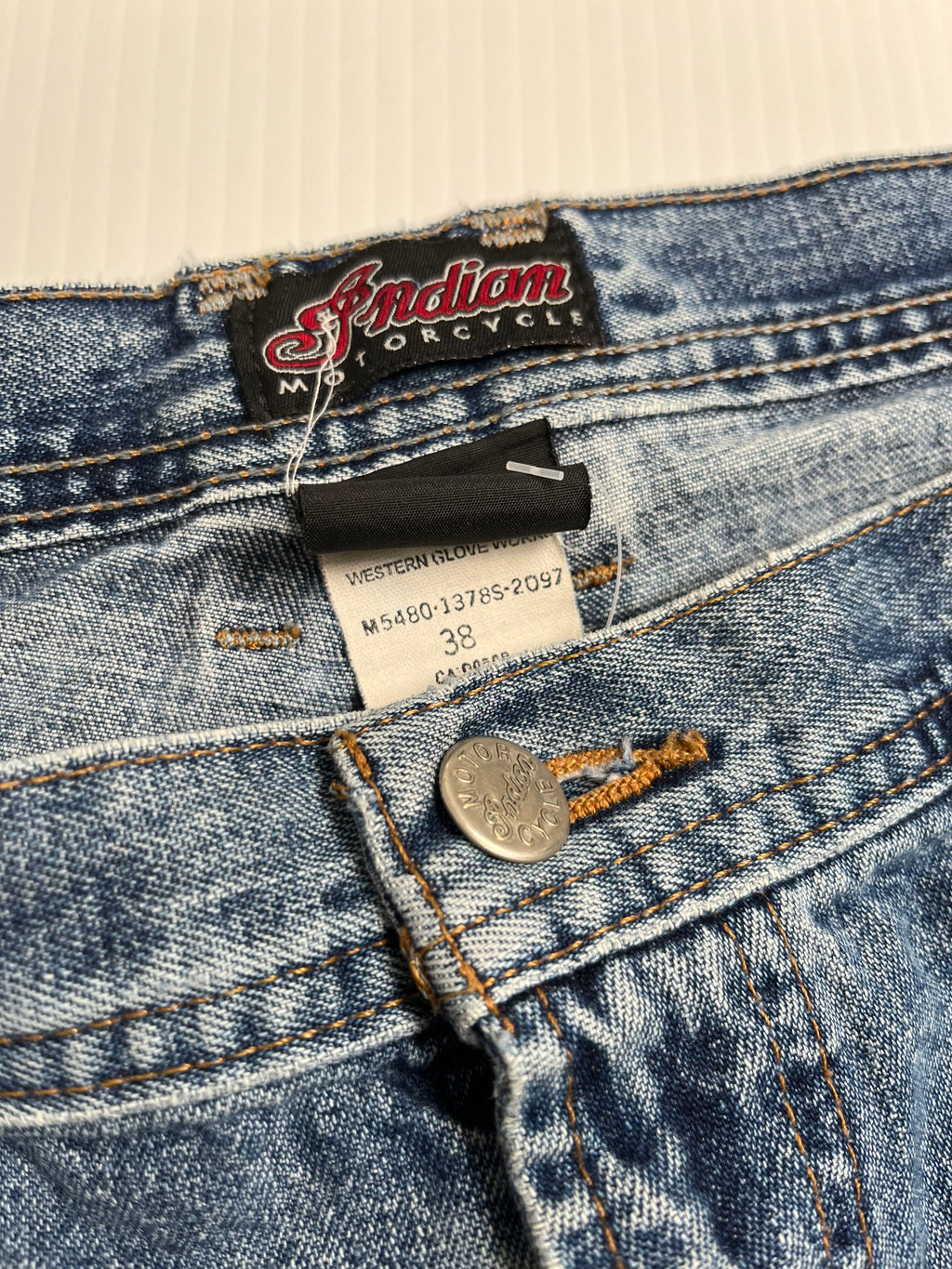 Vintage Indian Motorcycle Denim Shorts 38
