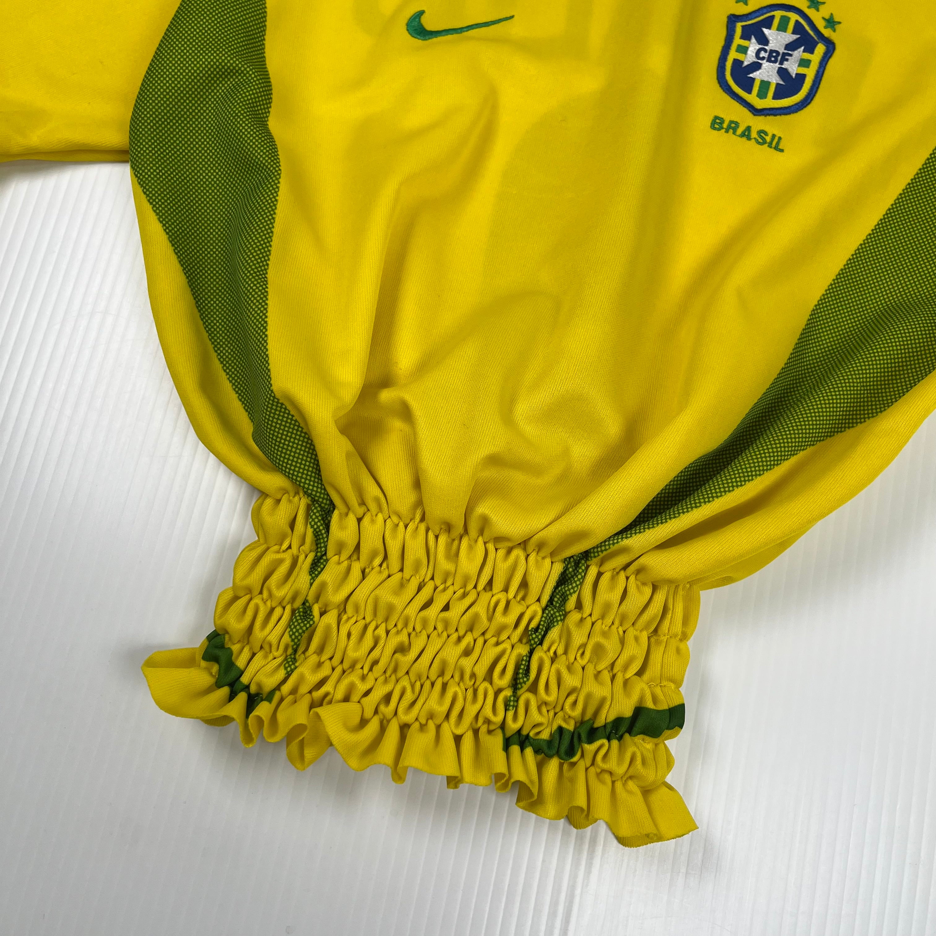 Rework Shirred Nike Brasil Ronaldo #9 Home Jersey Women's M