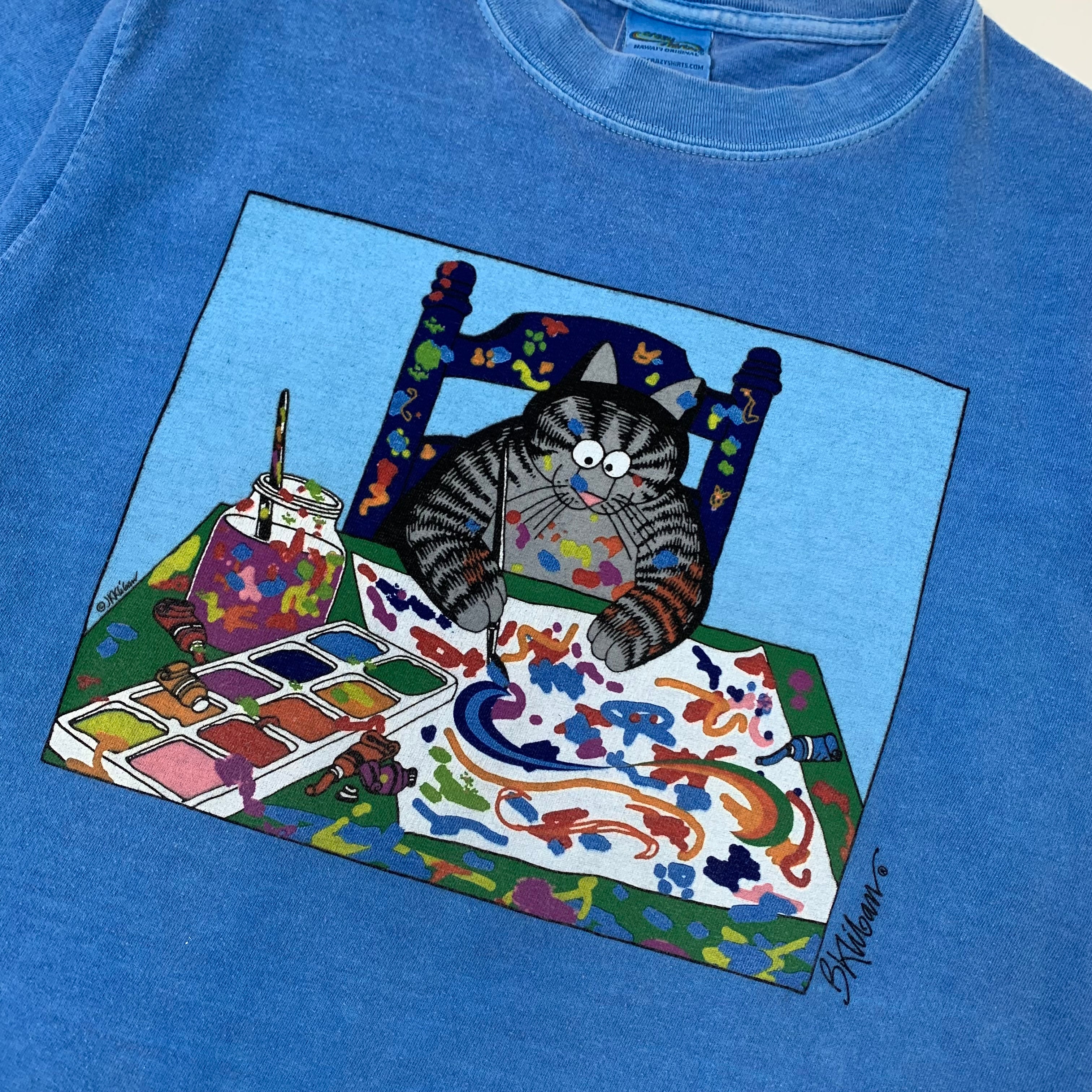 Crazy Shirts Hawaii Cat Artist Graphic Tee S