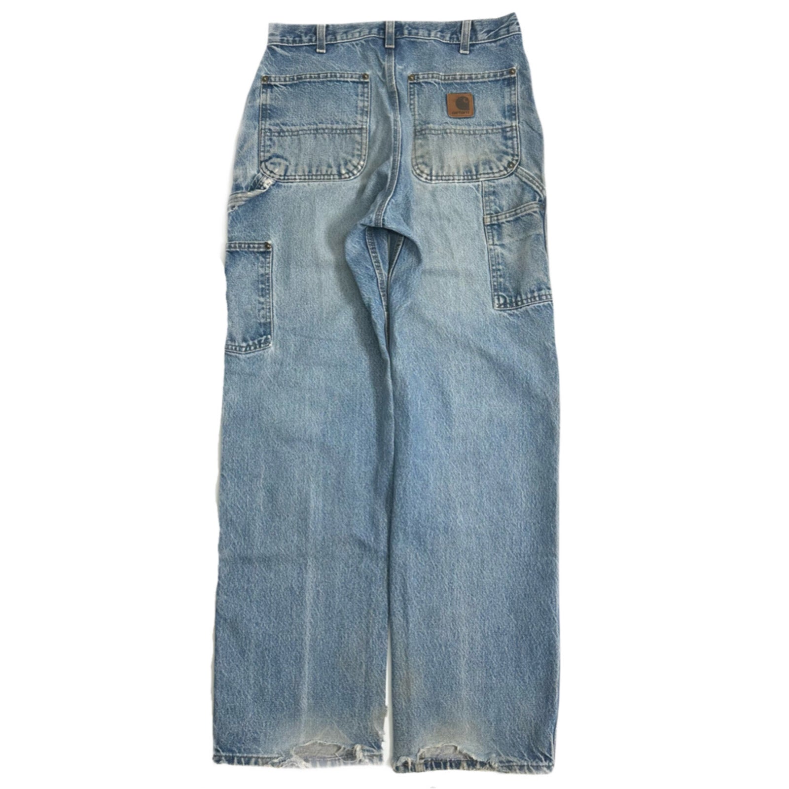 Vintage Carhartt Faded Light Wash Denim Double Knee 30x31.5