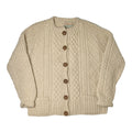 Vintage Loch Garman Ivory Cable Knit Cardigan Sweater M