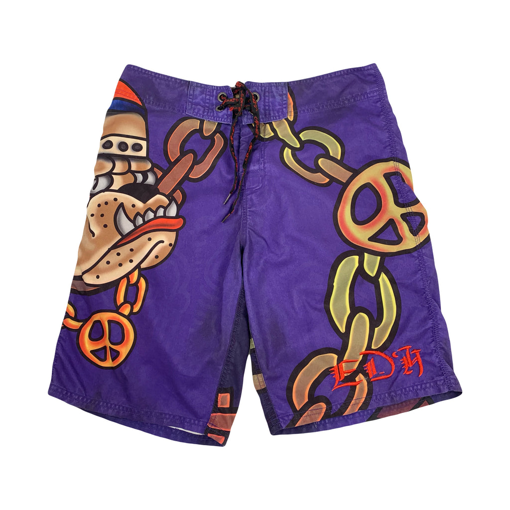 Y2K Ed Hardy AOP Swim Trunks 32