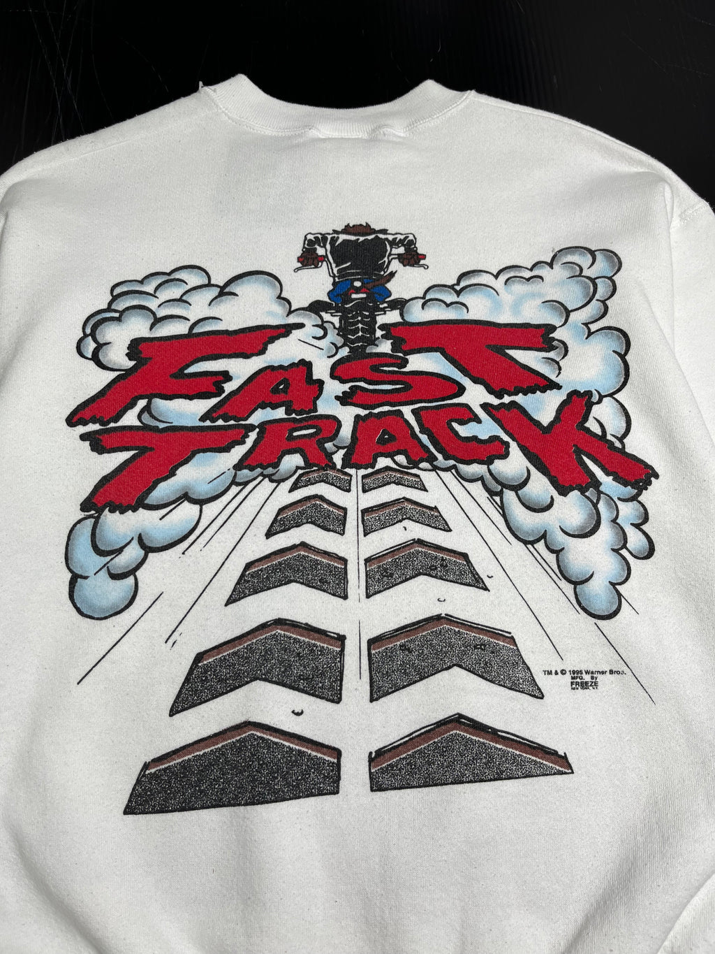 1995 Taz Looney Tunes Fast Track Biker Crewneck L