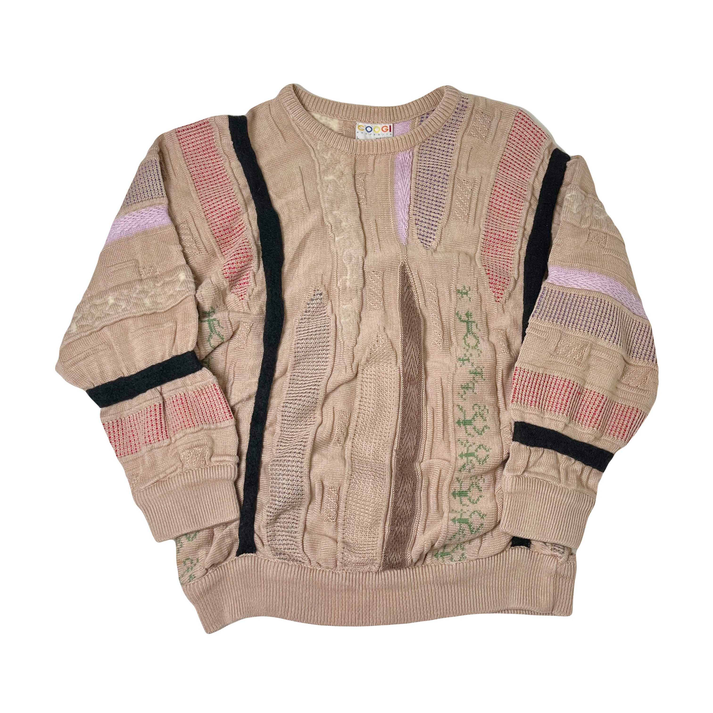 Vintage Coogi Australia 3D Pattern Knit Sweater L