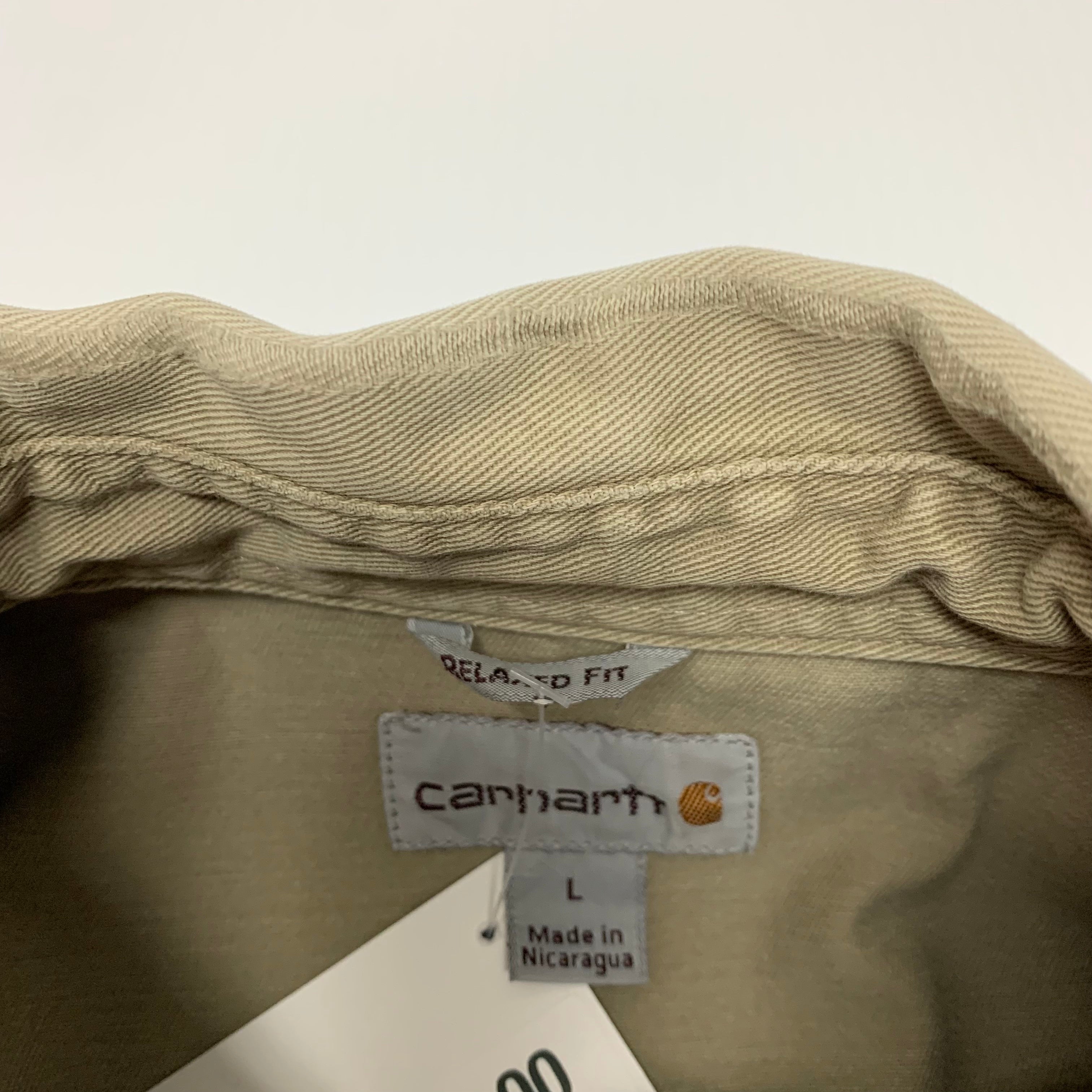 Carhartt Beige Denim Button Up L