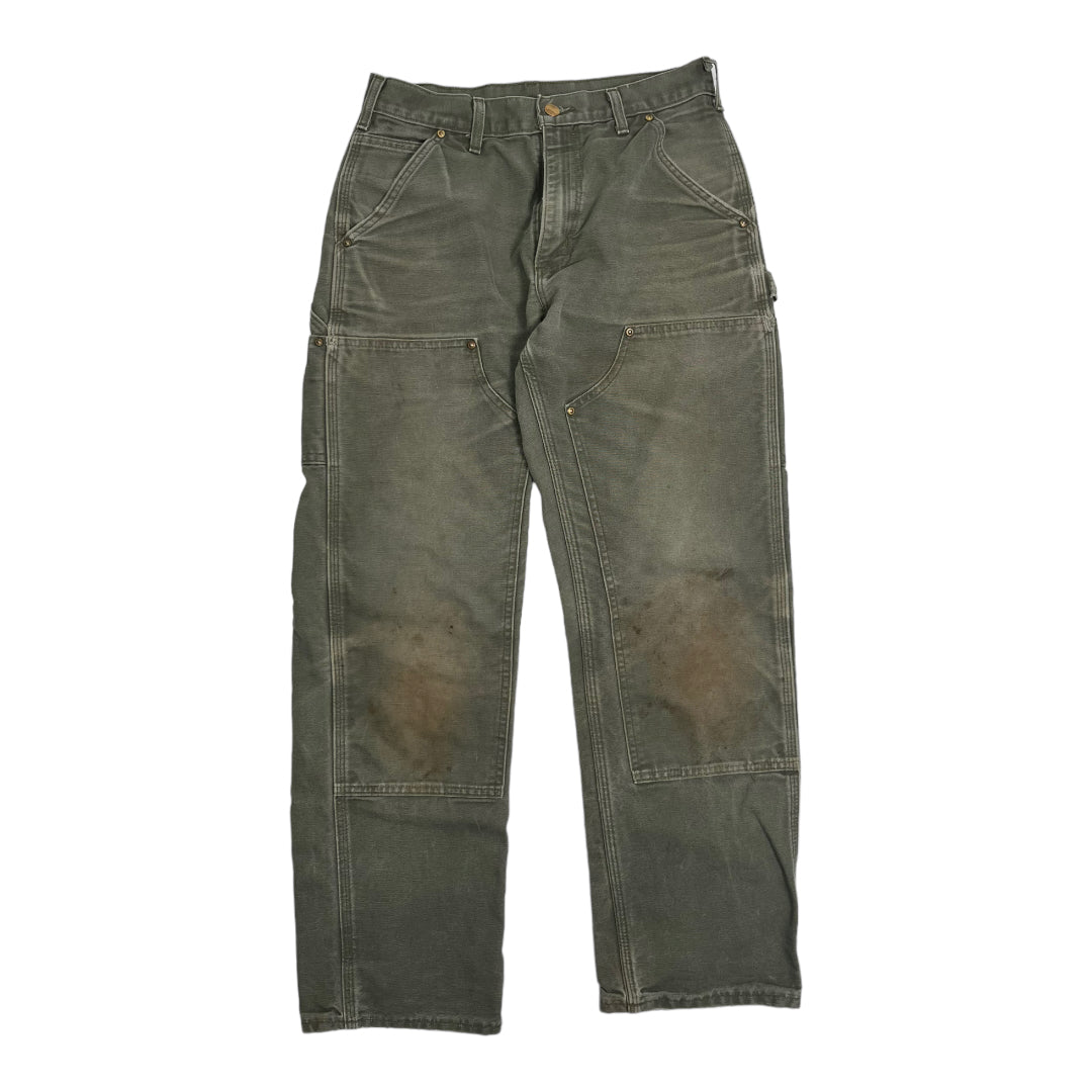 Distressed Carhartt Olive Double Knees 30