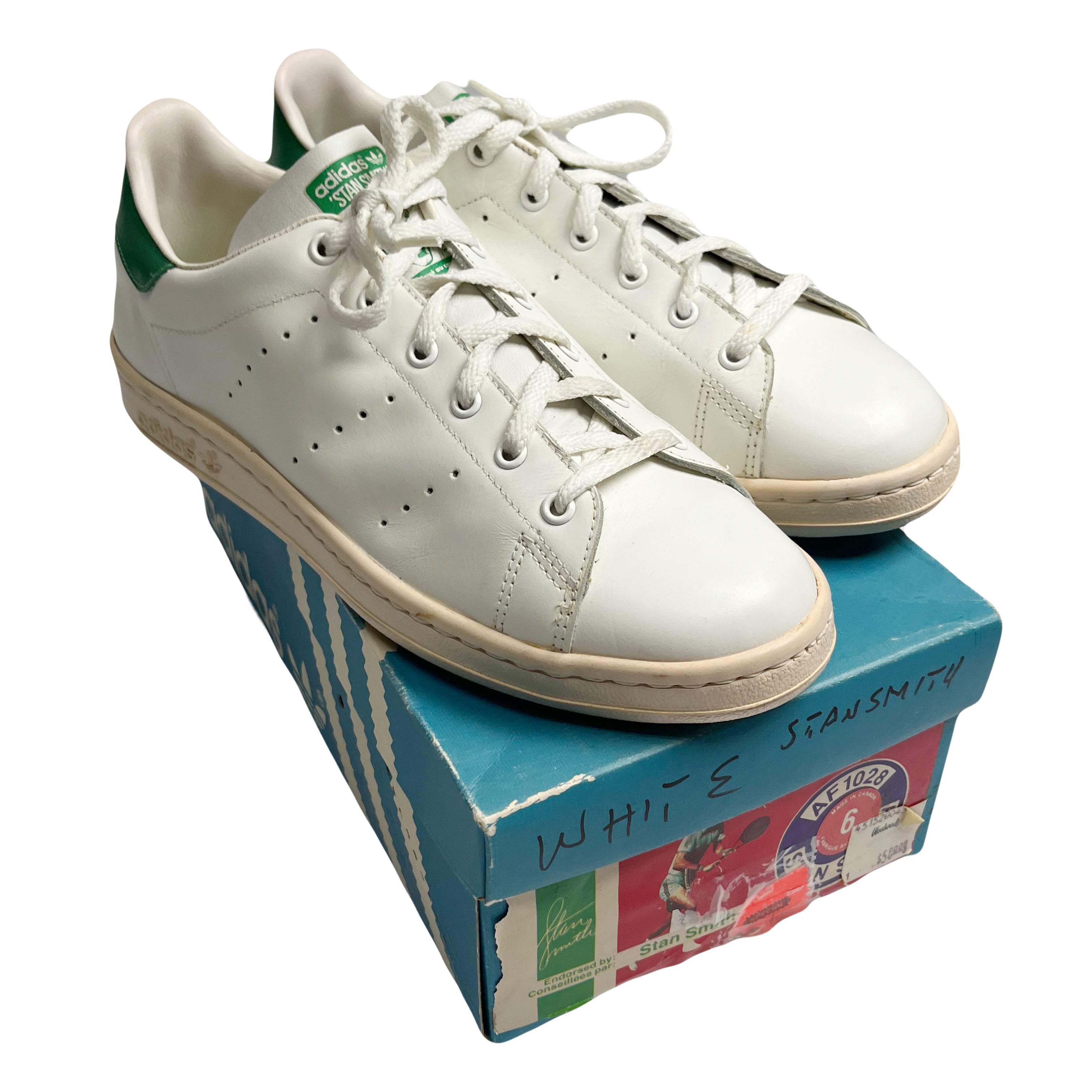 Vintage Adidas Stan Smith AF1028 Shoes With Box Size 6