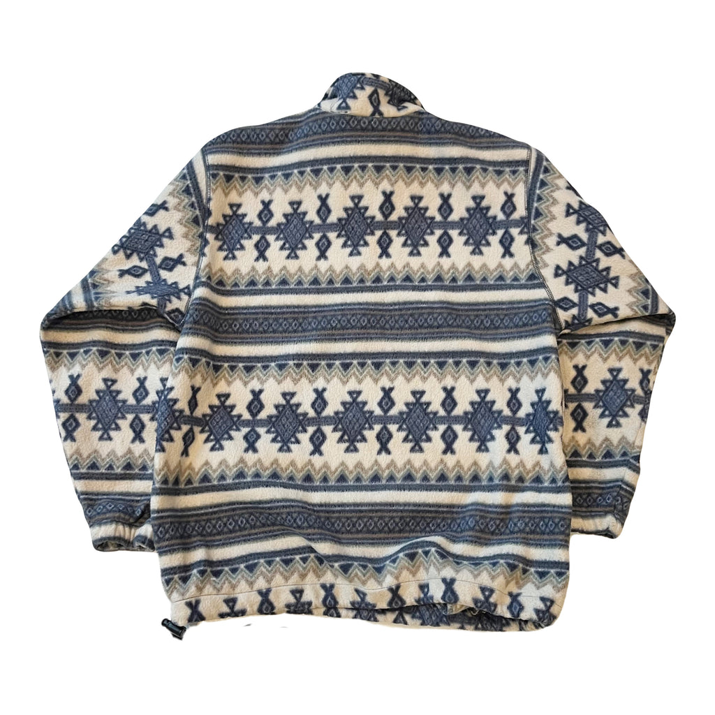 Vintage Pattern 1/4 Zip Fleece Pullover XL