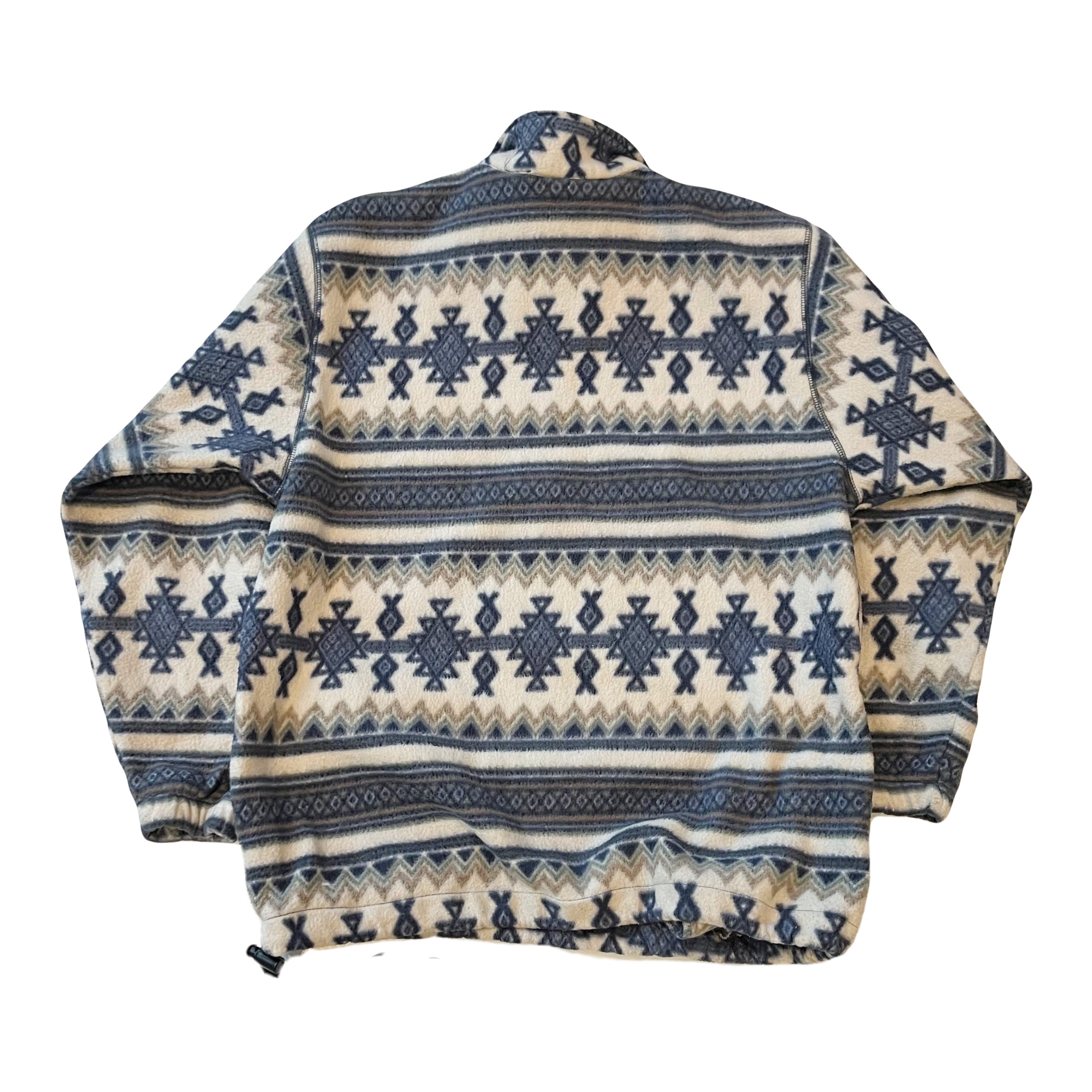 Vintage Pattern 1/4 Zip Fleece Pullover XL