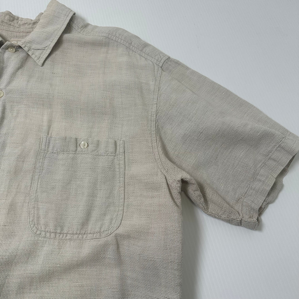 CRB Khakis Linen Blend Short Sleeve Button Up Shirt XLT