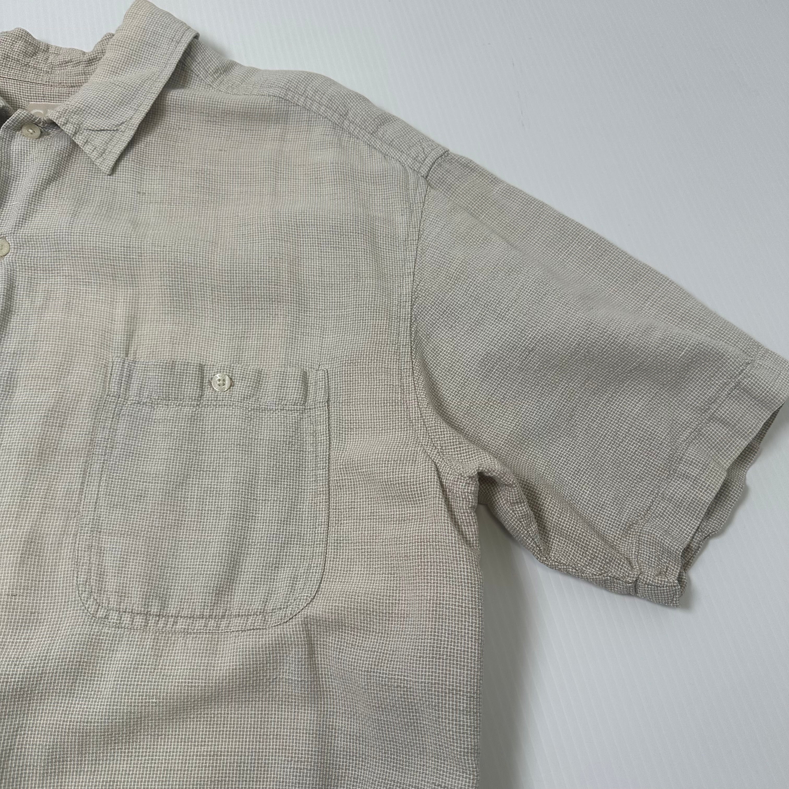 CRB Khakis Linen Blend Short Sleeve Button Up Shirt XLT