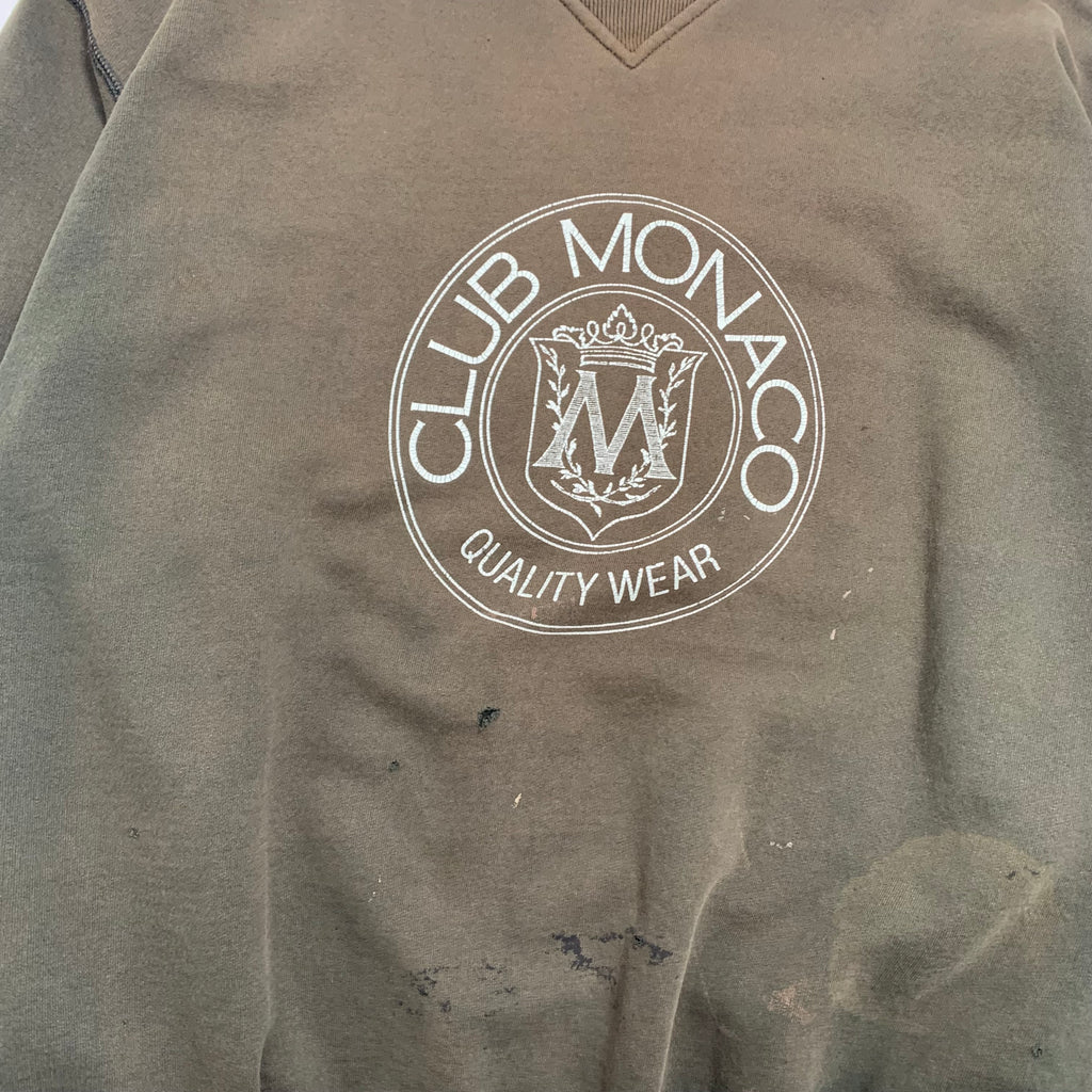 Vintage Club Monaco Crest Distressed Crewneck M