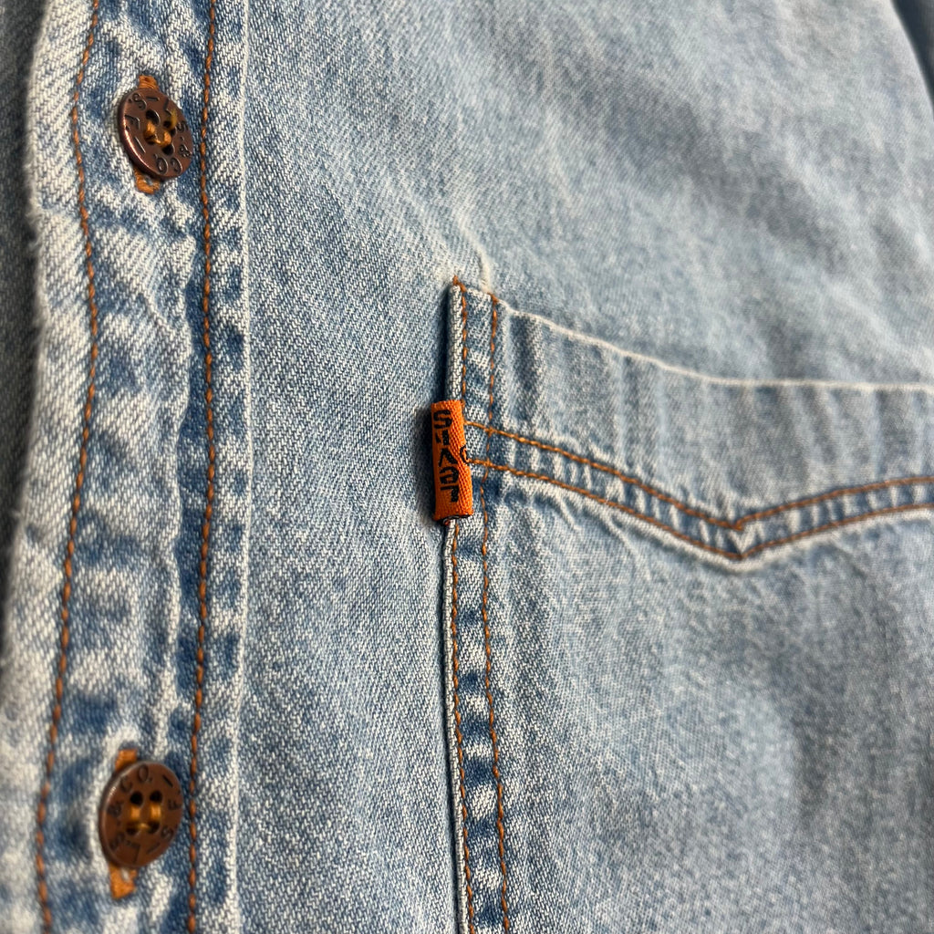 Vintage Levi's Orange Tab Medium Wash Button Up Shirt M