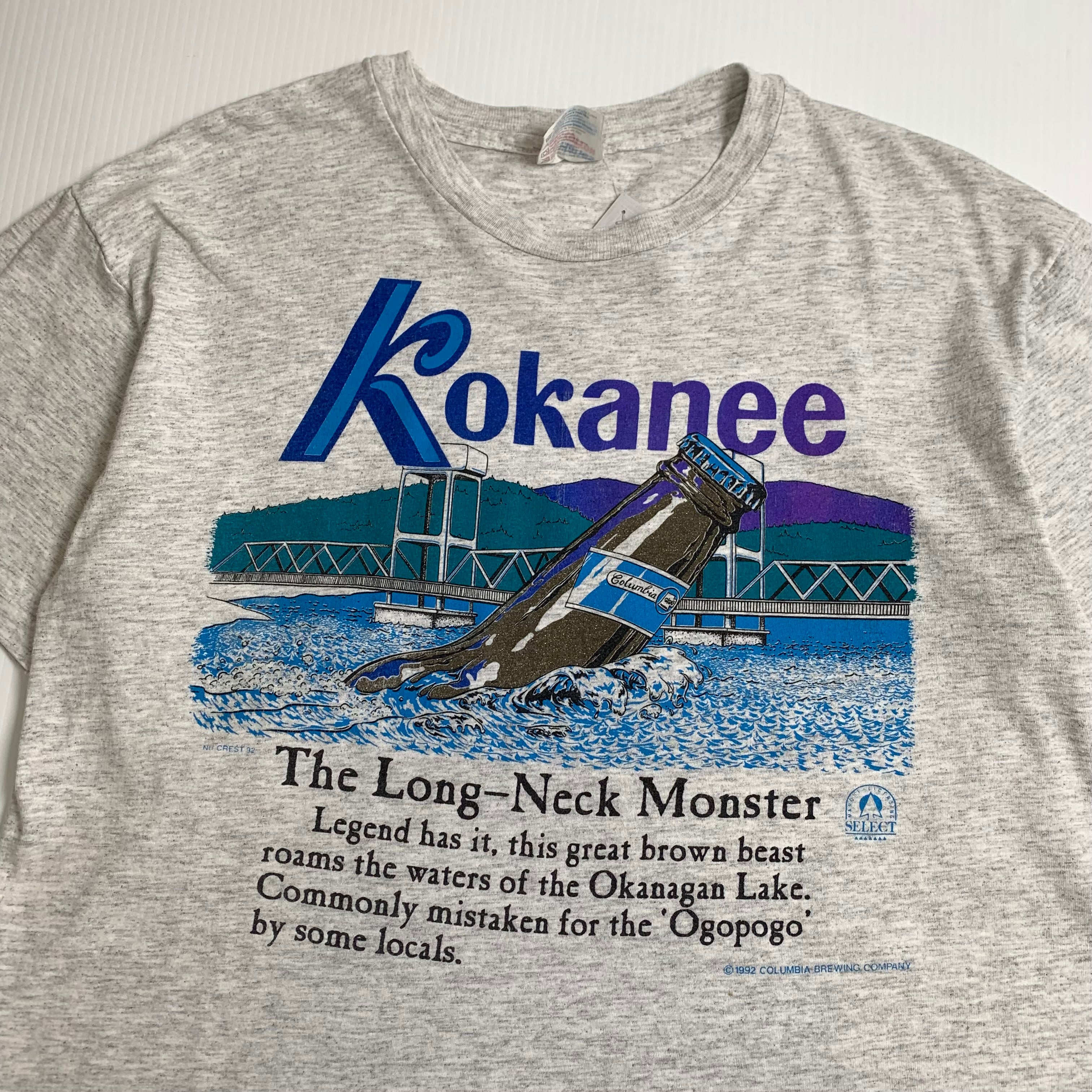 1992 Kokanee Beer Long-Neck Monster Okanagan Tee L