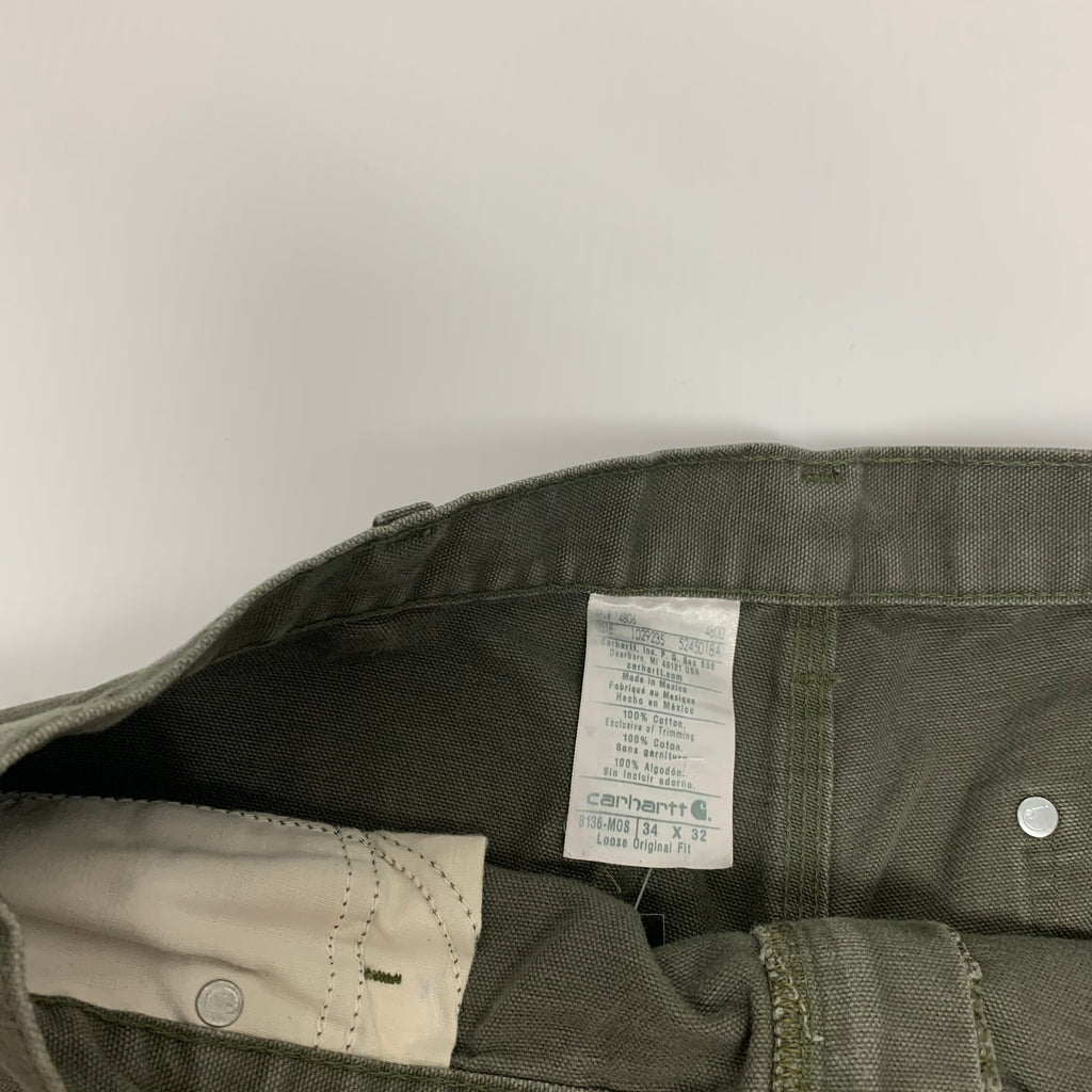 Carhartt Olive Double Knee Denim 34x32 0518