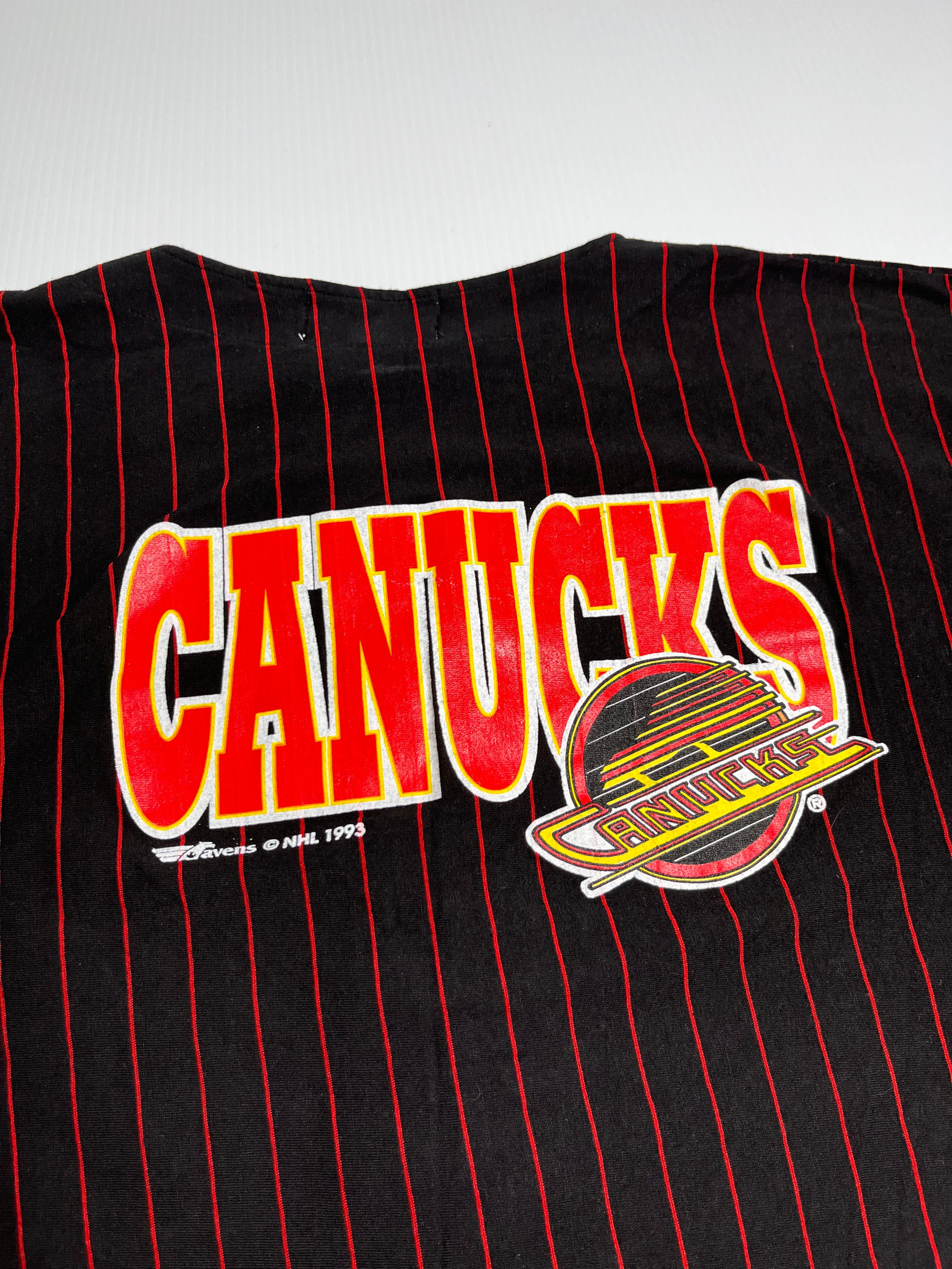 1993 Vancouver Canucks Ravens Pinstripe Jersey L