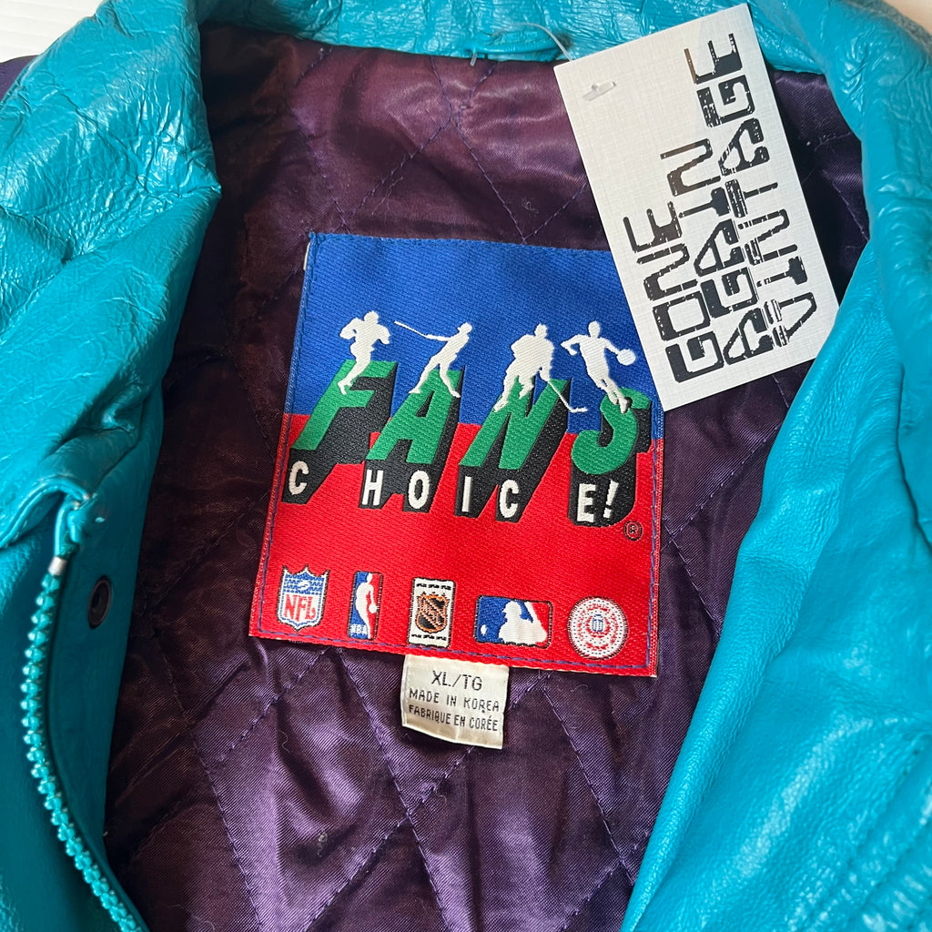 Vintage Fans Choice Charlotte Hornets Leather Jacket XL