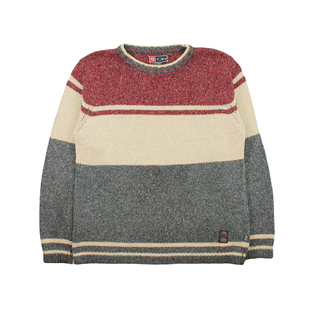 Y2K Ocean Pacific Tri Colour Knit Sweater M