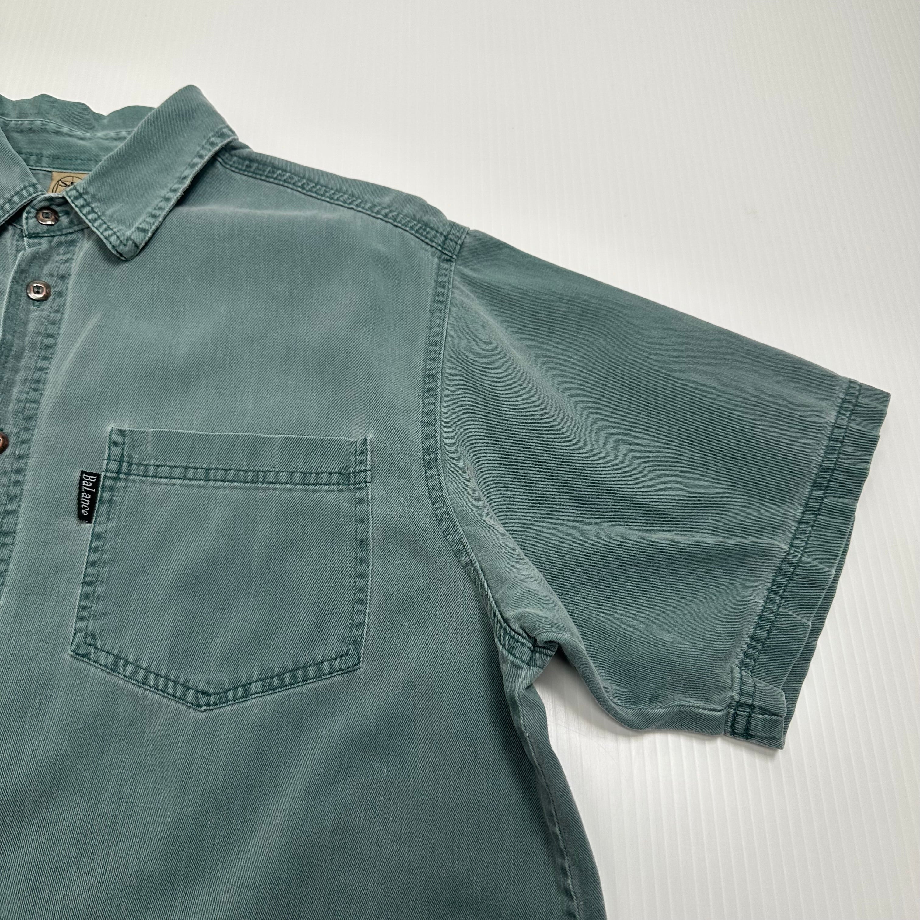 Vintage Balace Faded Short Sleeve Button Up Shirt M