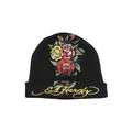 Y2K Ed Hardy Rose Graphic Beanie