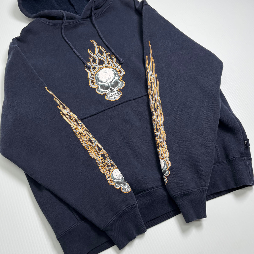 Vintage Brody Skull On Fire Hoodie S