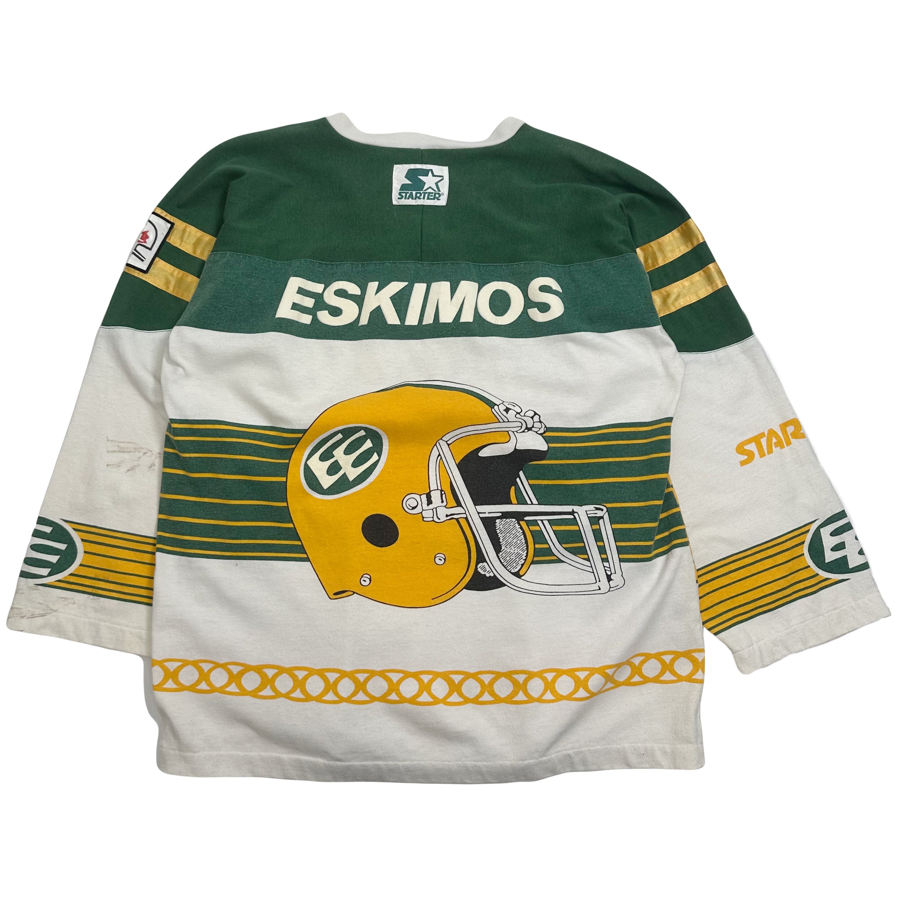 80s Starter Edmonton Eskimos AOP Cotton Jersey XL