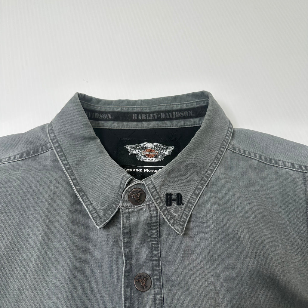 Harley Davidson Quilt Lined Button Up Jacket XL