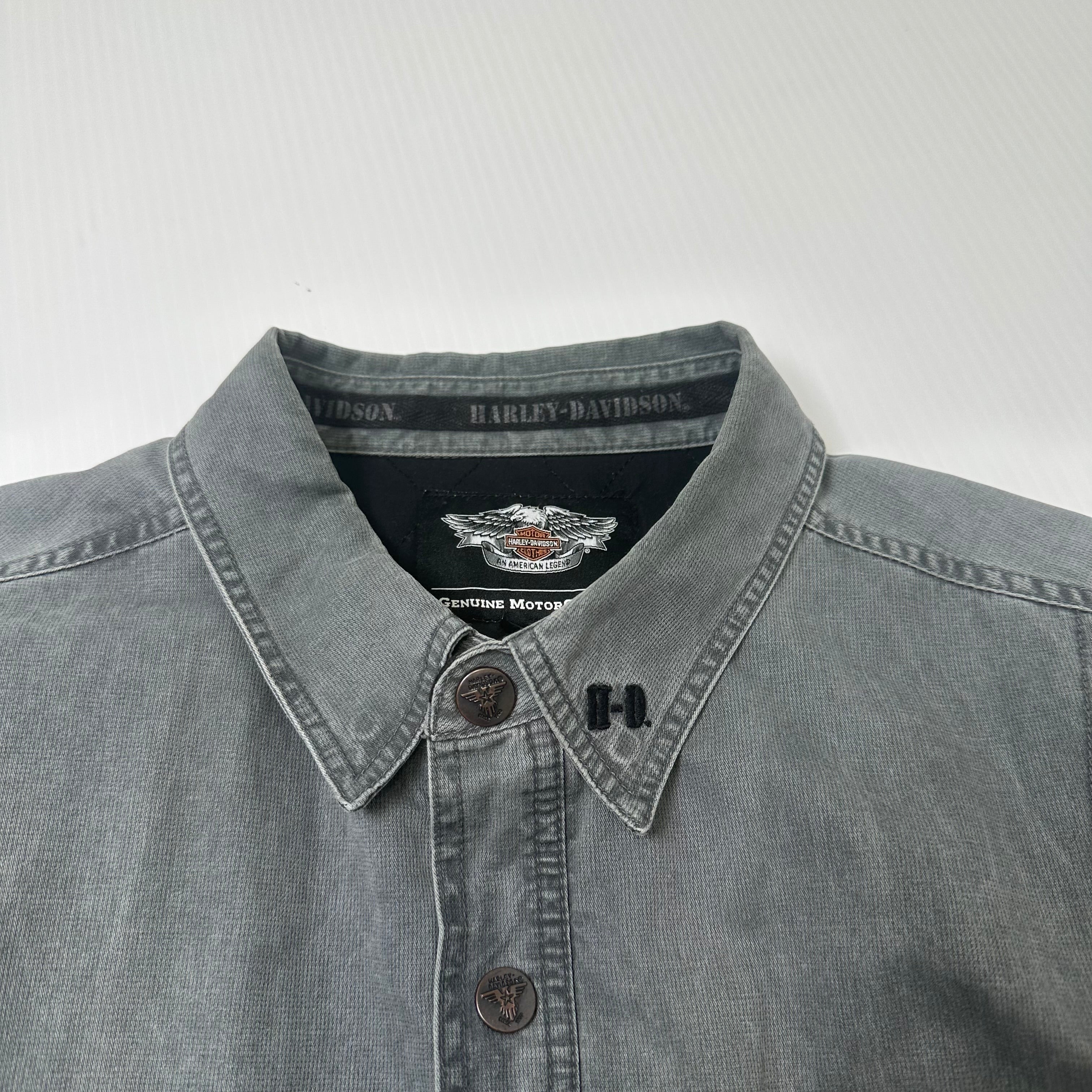 Harley Davidson Quilt Lined Button Up Jacket XL