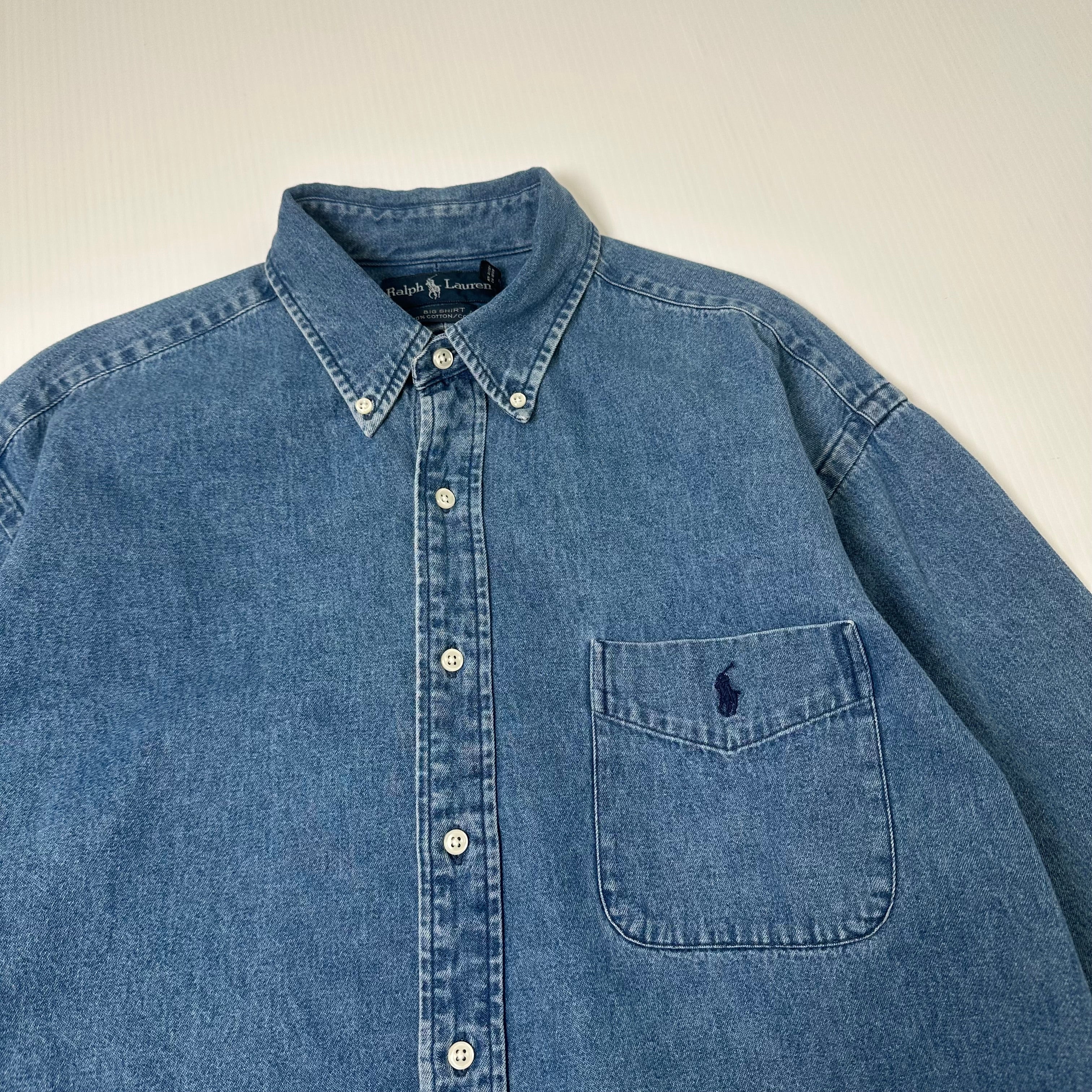Vintage Polo Ralph Lauren Denim Button Up Shirt L