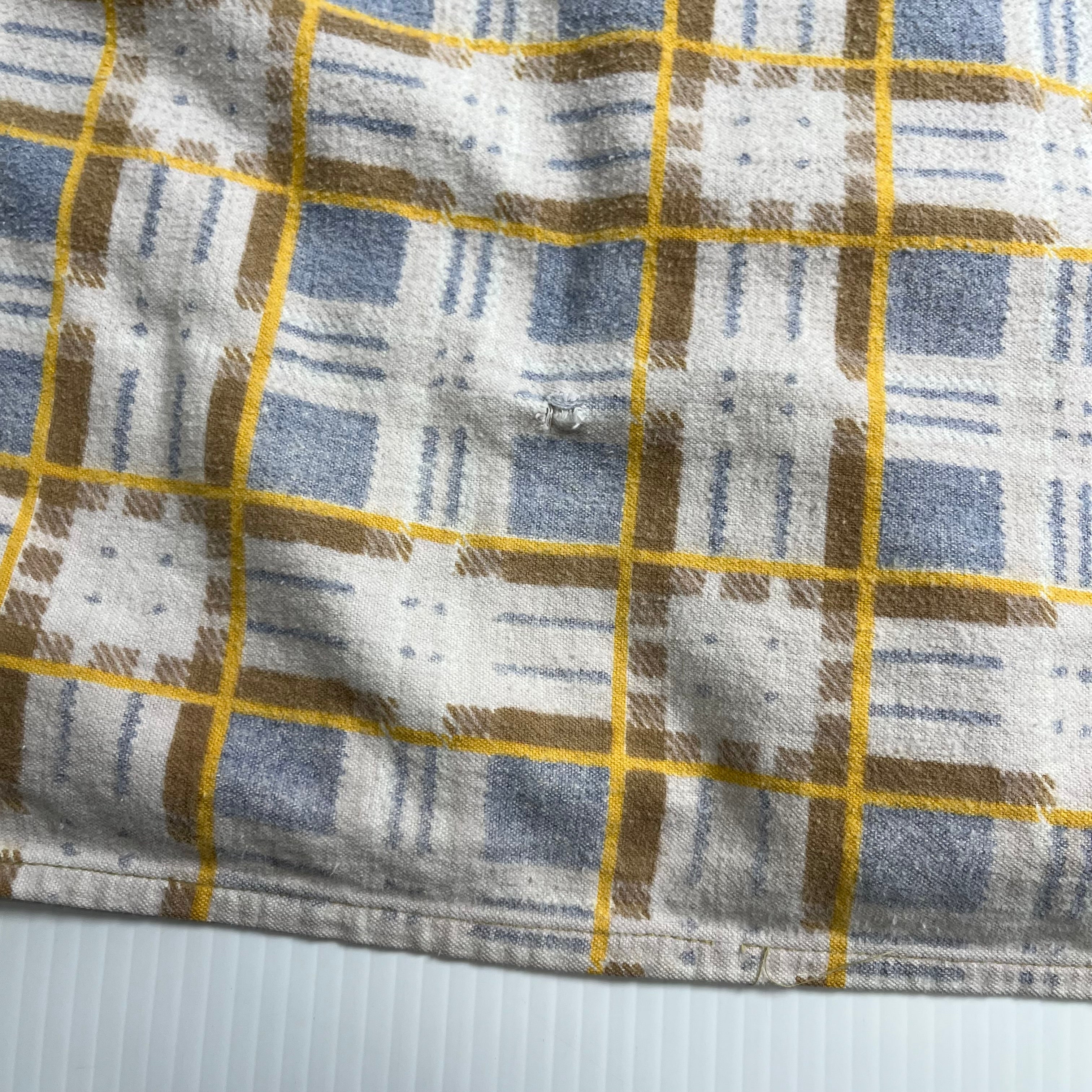 Vintage Faded Plaid Button-Up Flannel Shirt L