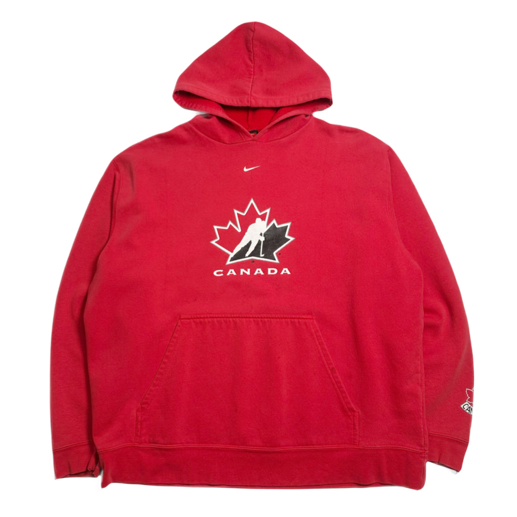 Vintage Nike Canada Hockey Centre Swoosh Hoodie XXL