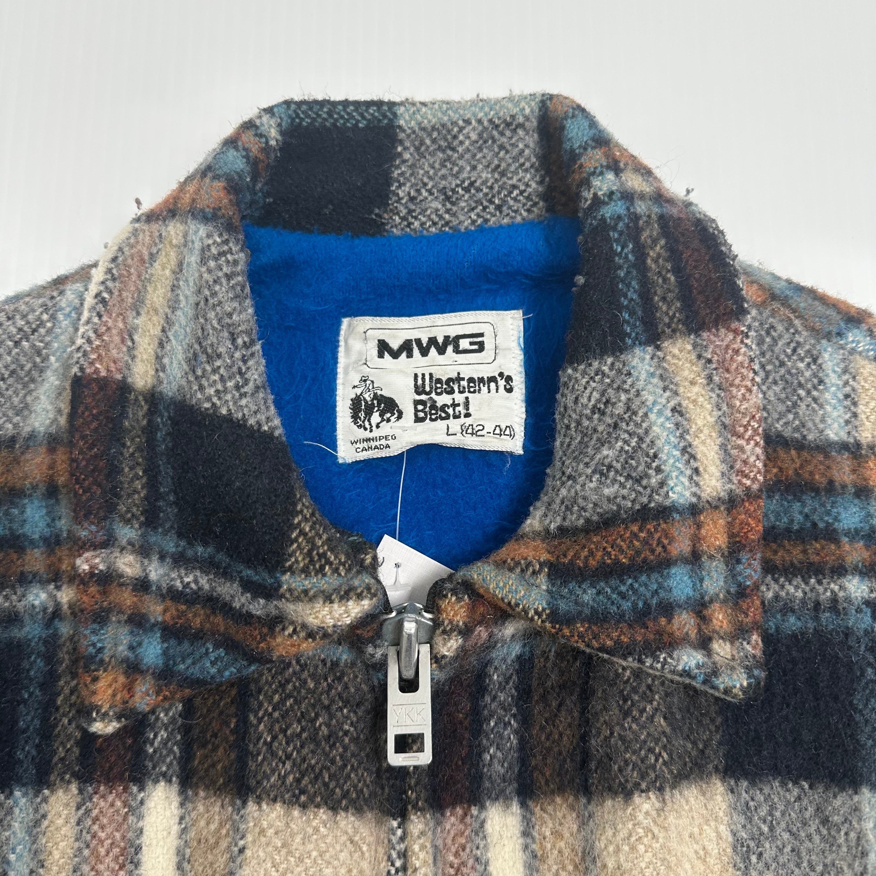 Vintage MWG Blanket Lined Plaid Jacket L