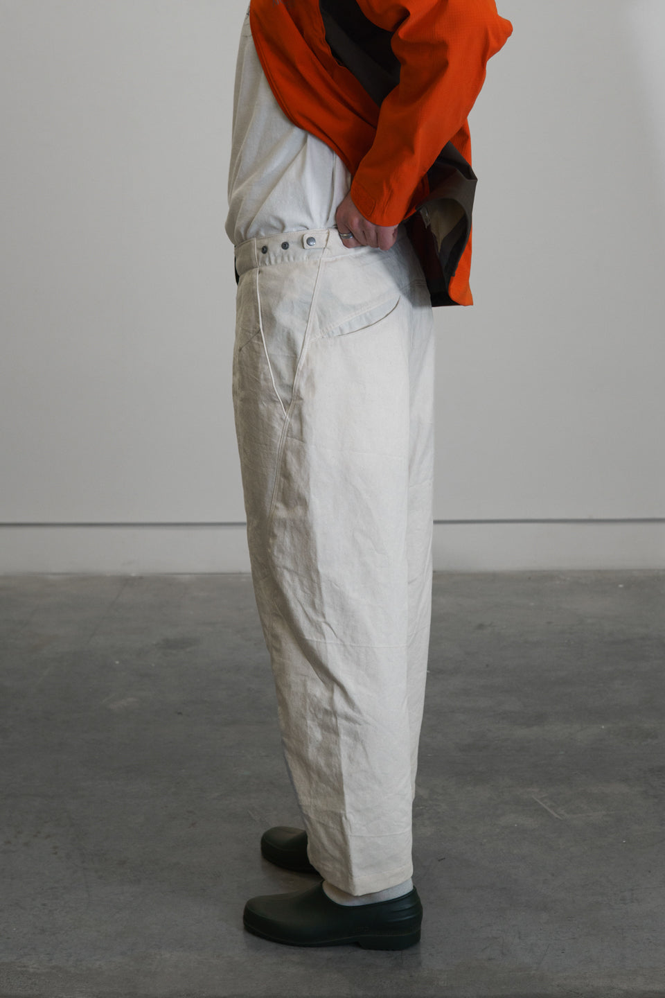 Rework Cotton Barrel Baggy Pants Cream 27-32