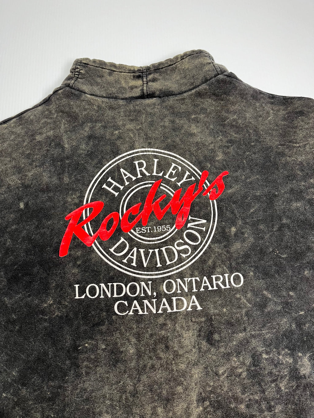 Vintage Harley Davidson Rocky's Ontario 1/4 Zip Sweatshirt L