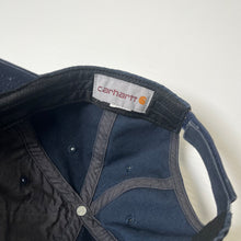 Load image into Gallery viewer, Carhartt Logo Navy Strapback Hat
