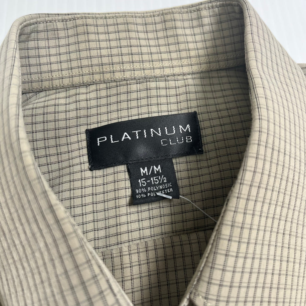 Platinum Club Plaid Plaid Short Sleeve Button Up M