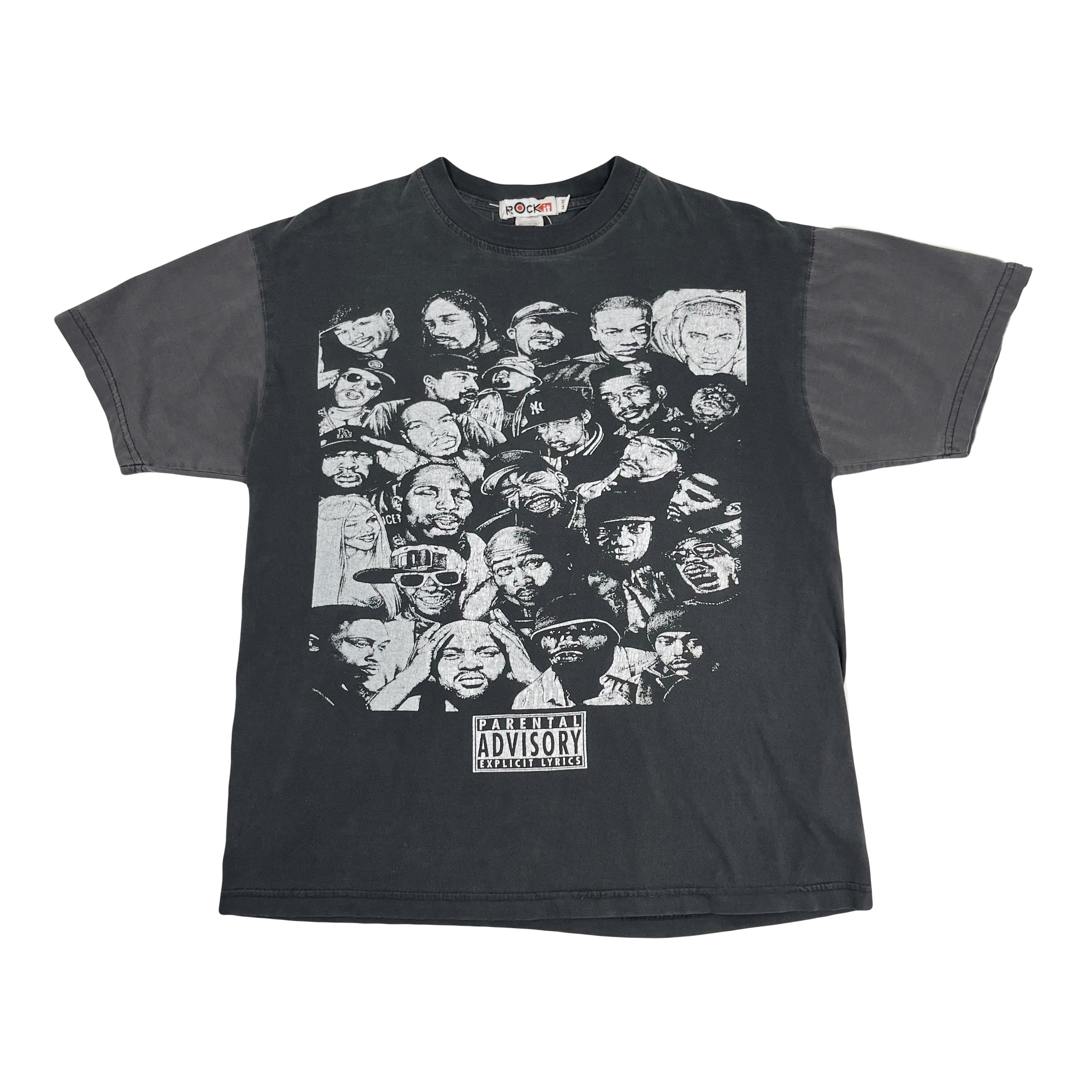 Parental Advisory Rapper Portraits Graphic Tee M