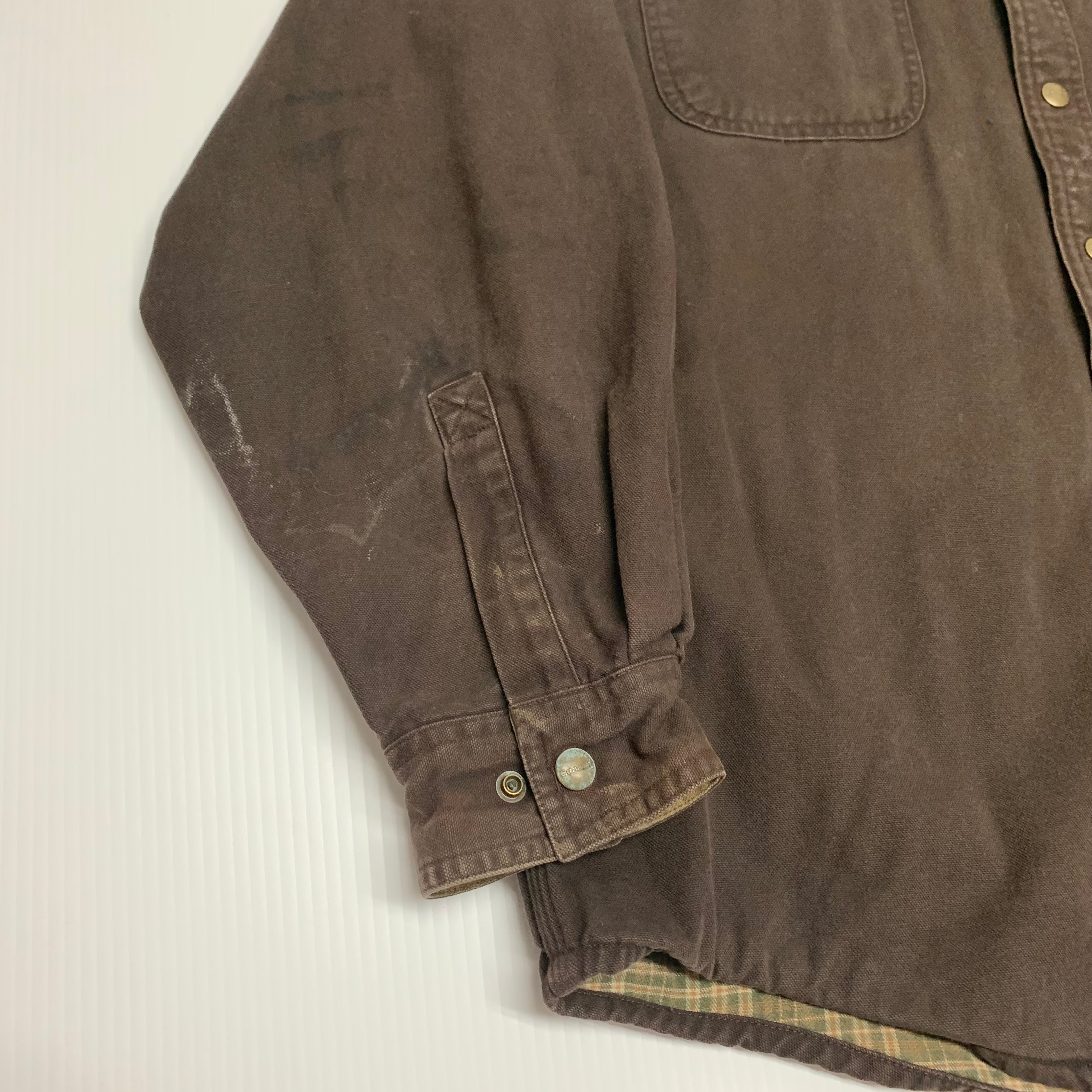 Brown Carhartt Plaid Lined Shacket L