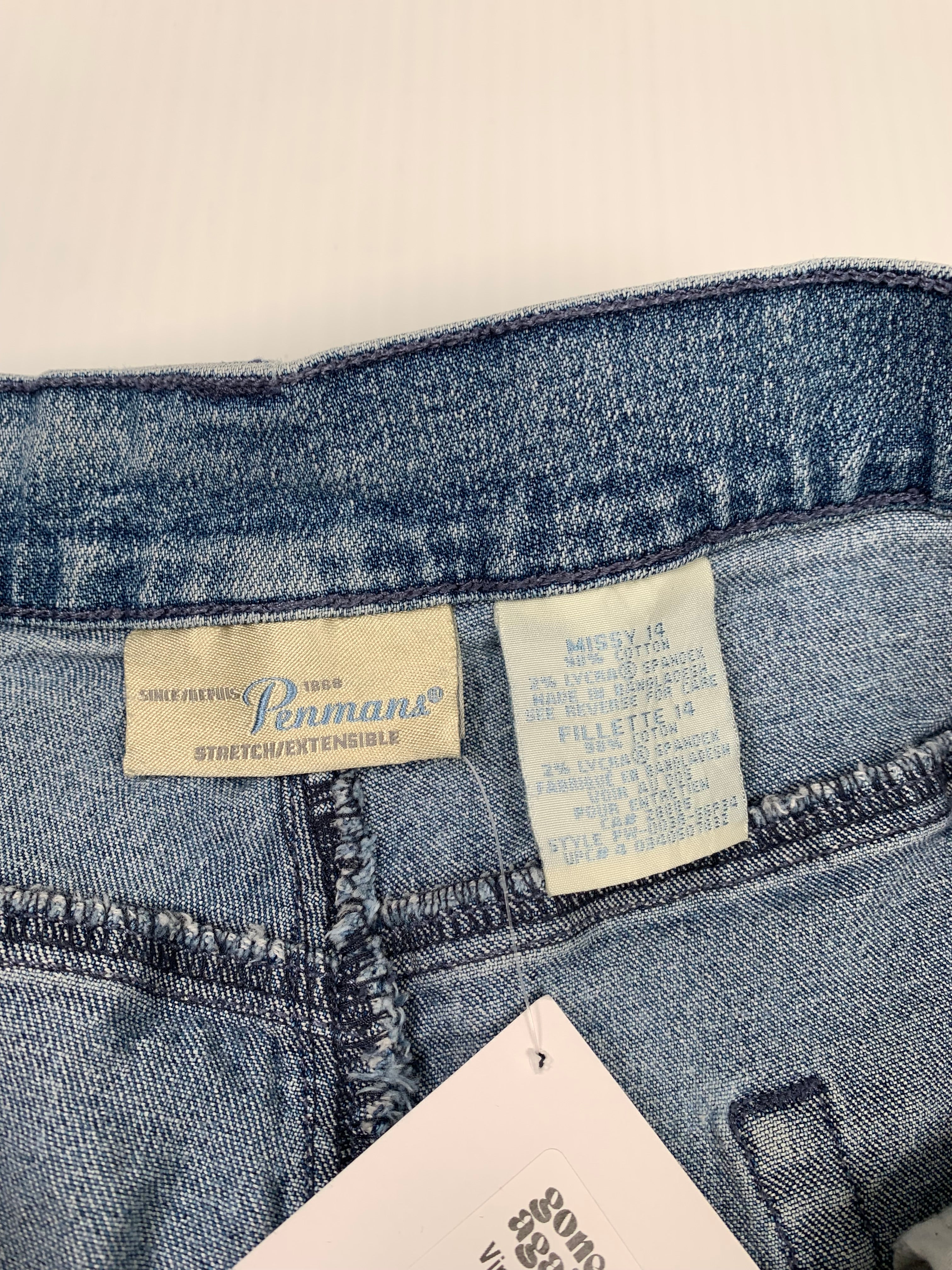 Vintage Penmans Medium Wash Baggy Denim Shorts Women's 14