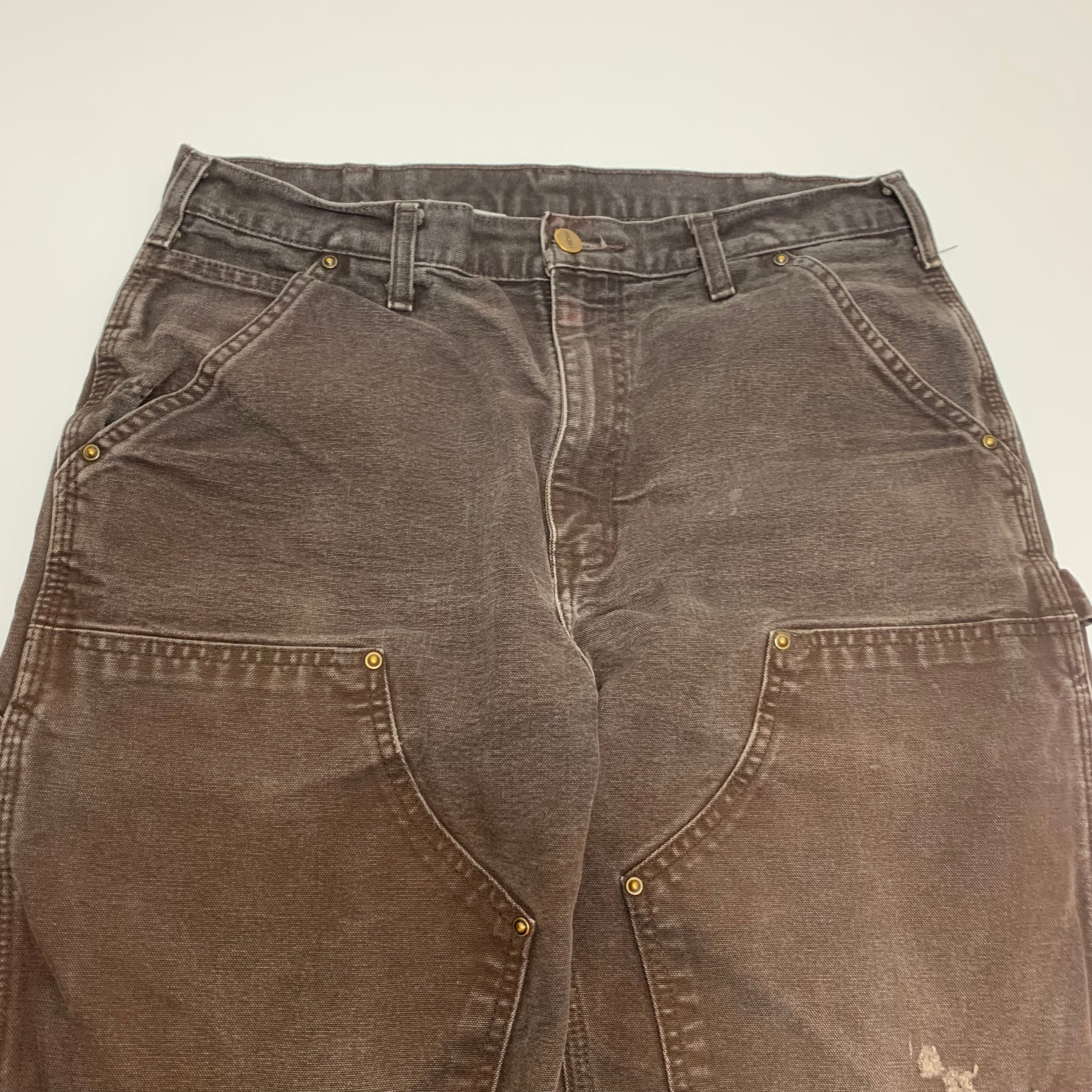 Carhartt Faded Brown Double Knee Denim 32x34 0316