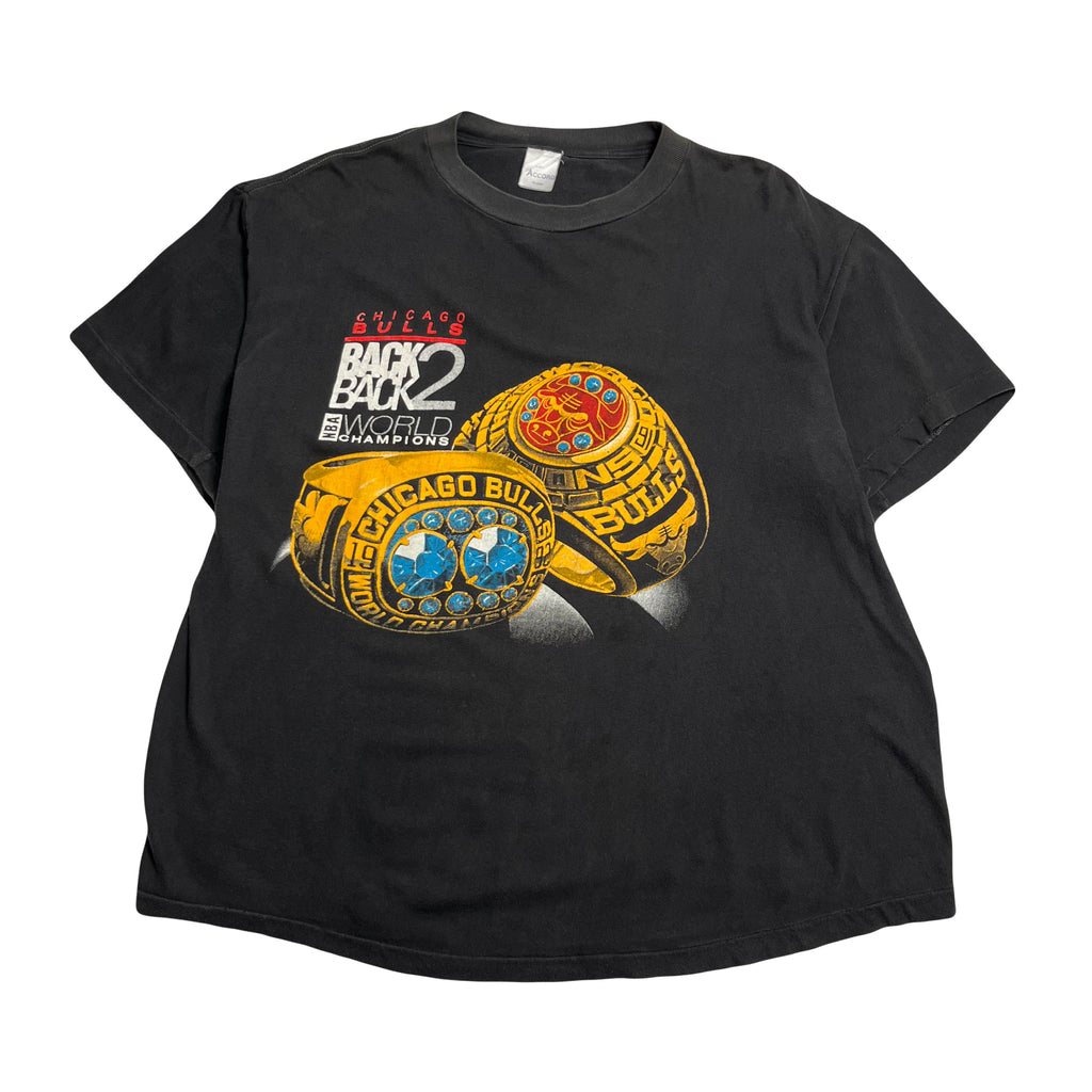 90s Chicago Bulls Back 2 Back World Champions Tee XL