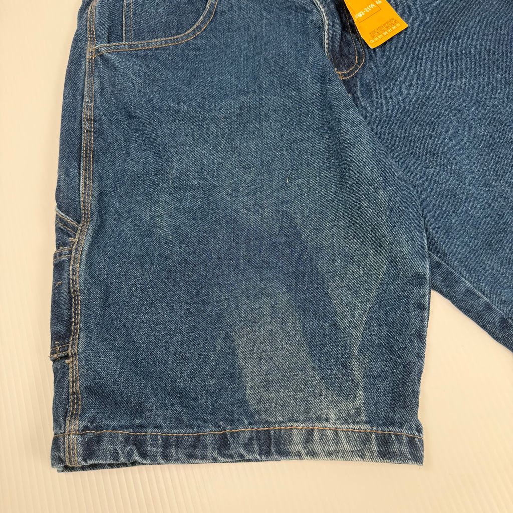 Burnt Baggy Dark Wash Denim Shorts 32