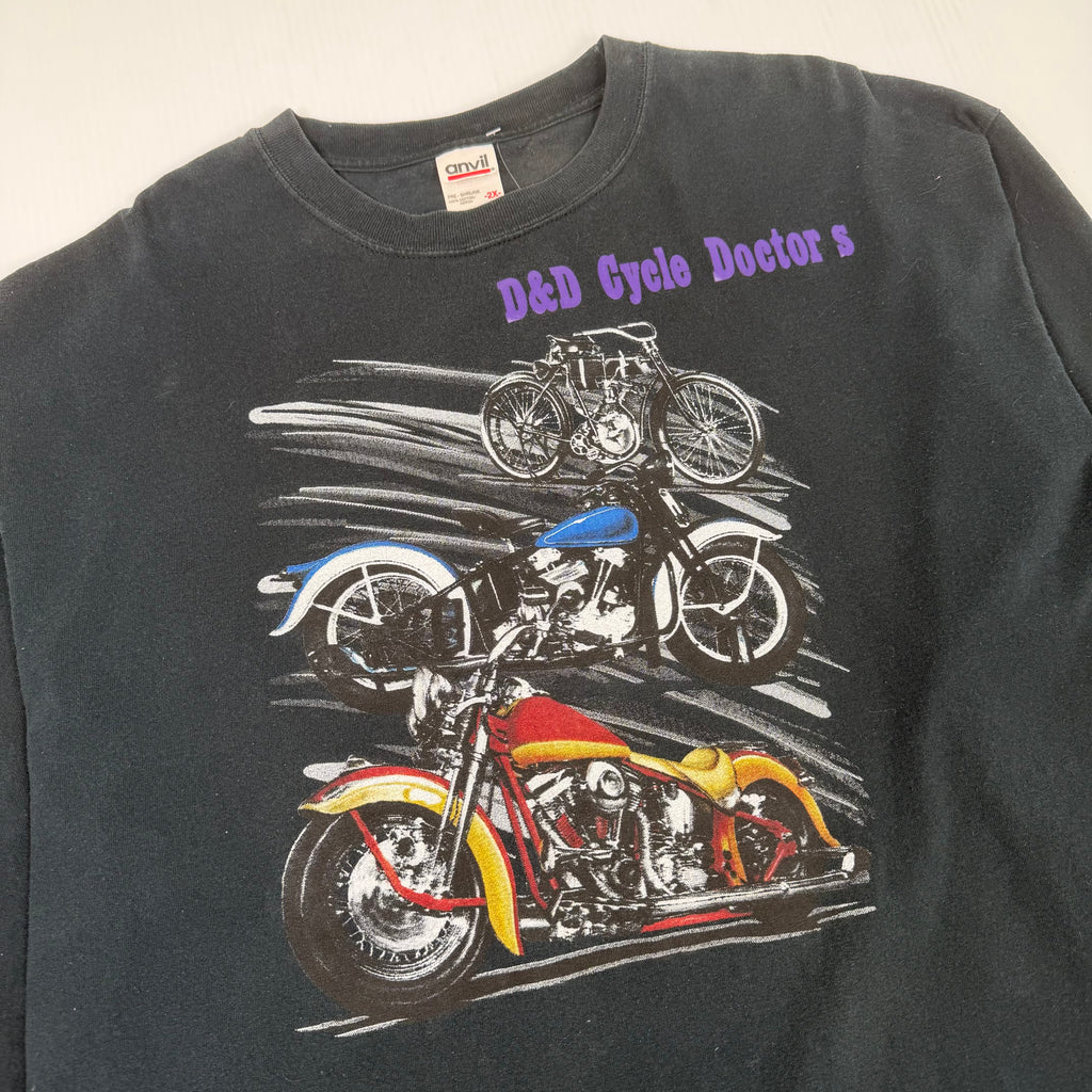 Vintage D&D Cycle Doctor Flame Longsleeve Shirt 2XL