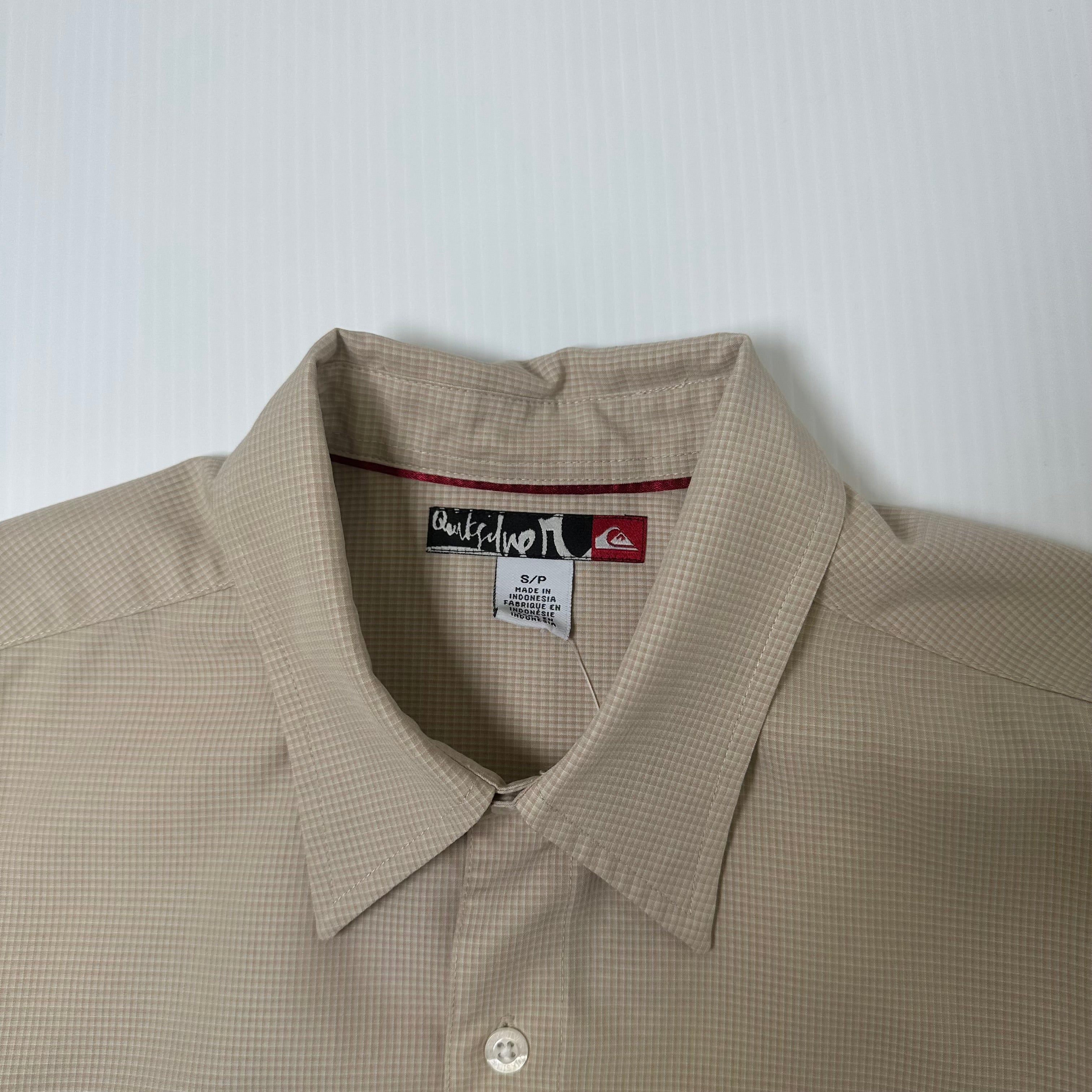 Quiksilver Grid Plaid Short Sleeve Button Up Shirt S