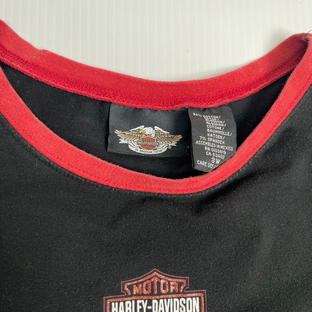 Harley Davidson Mini Logo Ringer Tee Women's XXL